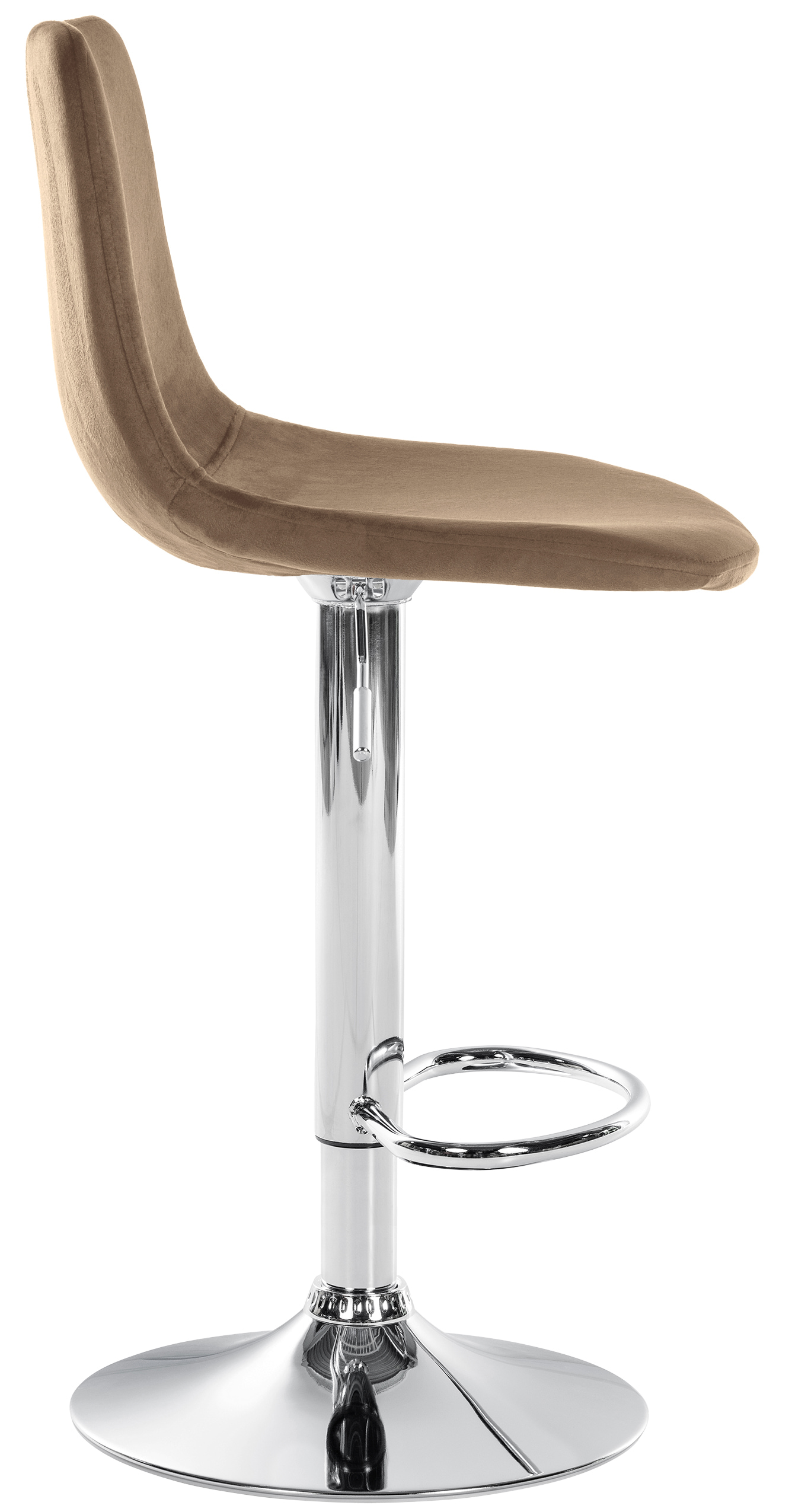 Tabouret de bar Divo en Velours Pied trompette en Métal