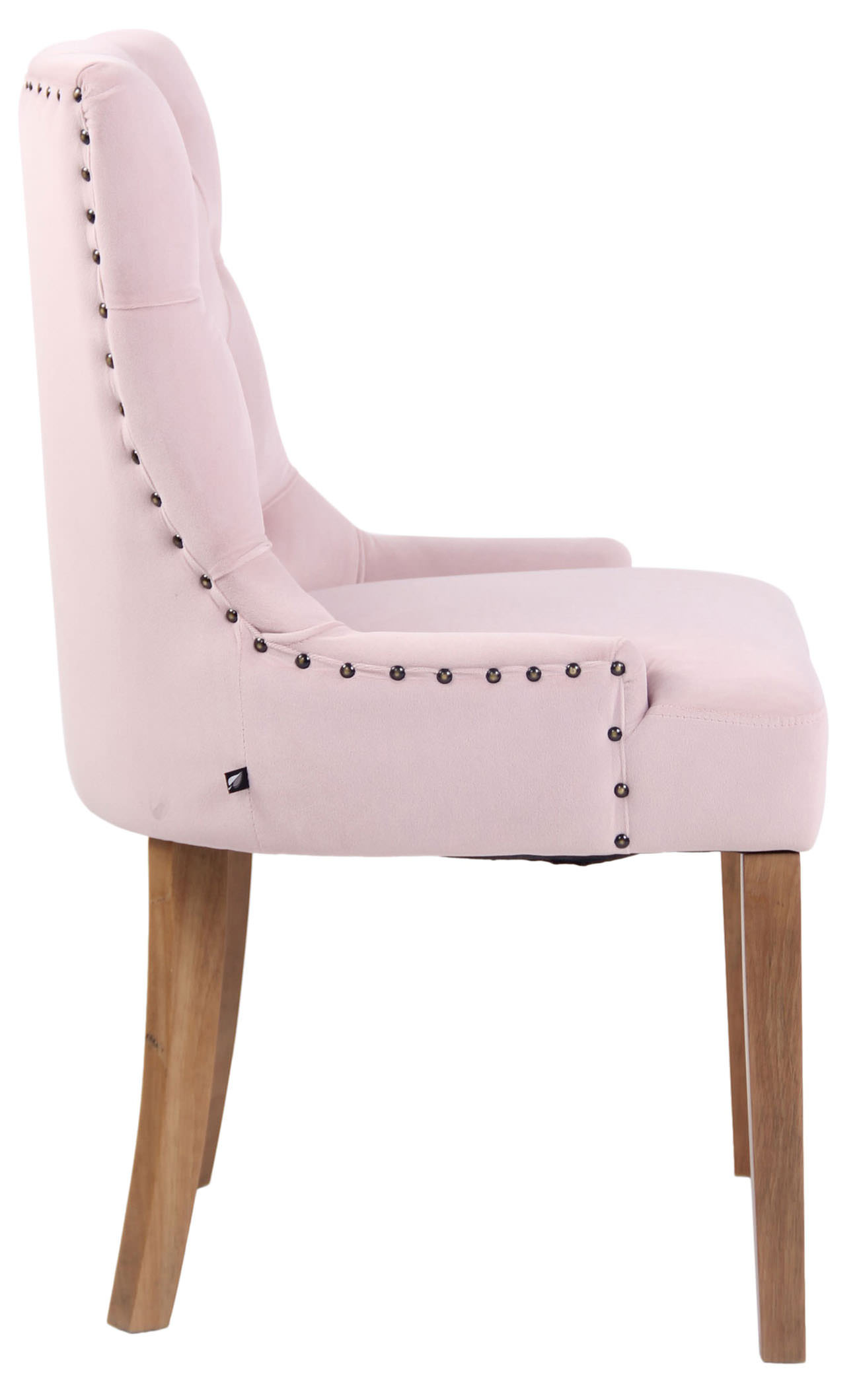 Lot de 4 Chaises de salle à manger Aberdeen en Velours Piètement en bois d'hévéa