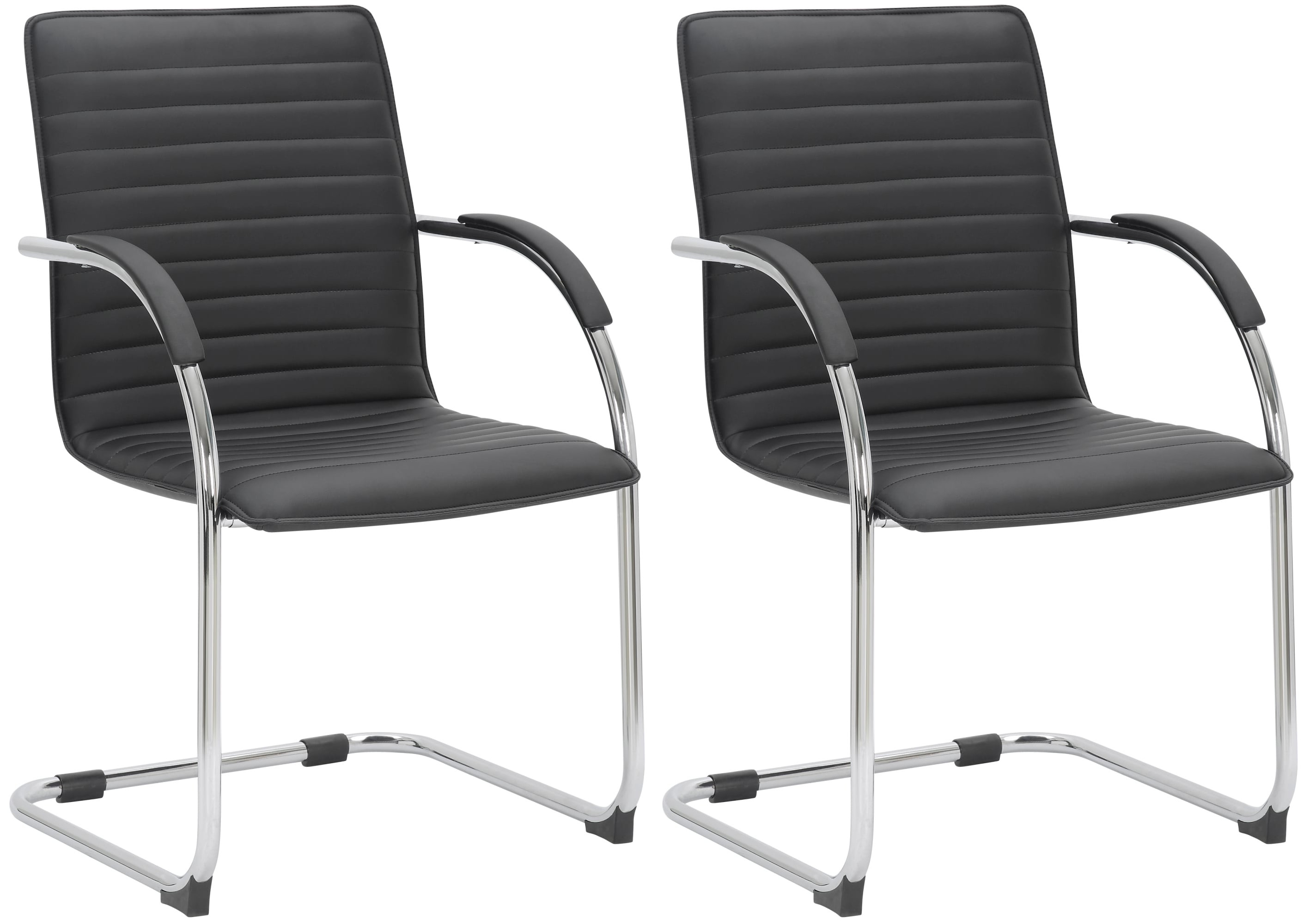 Lot de 2 chaises visiteurs Tira similicuir