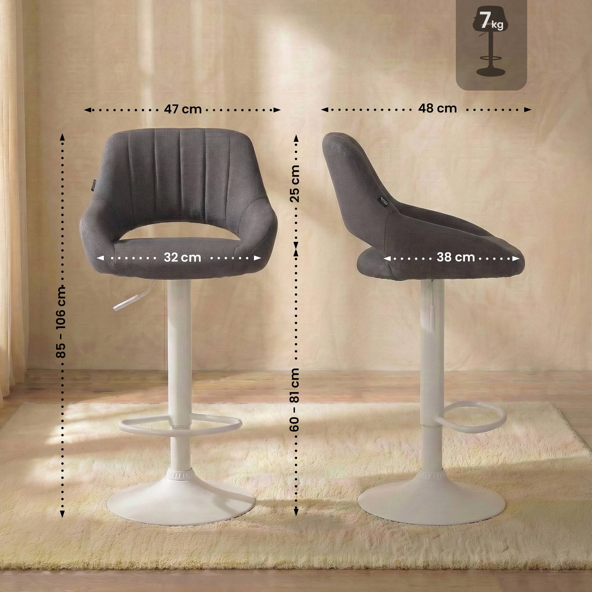 Lot de 2 tabourets de bar Milet en tissu