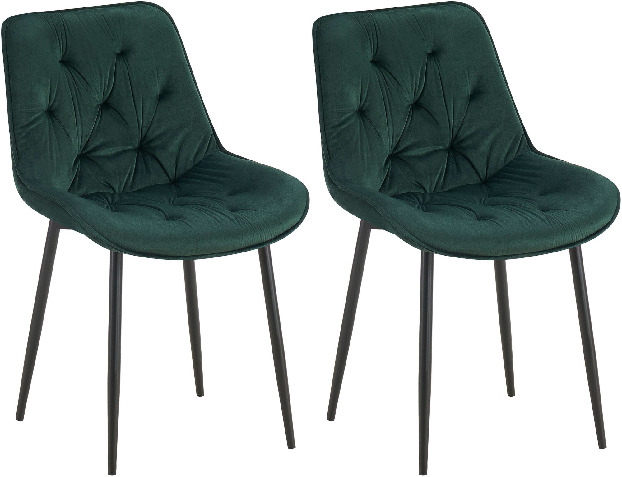 Lot de 2 chaises de salle à manger Wallace velours