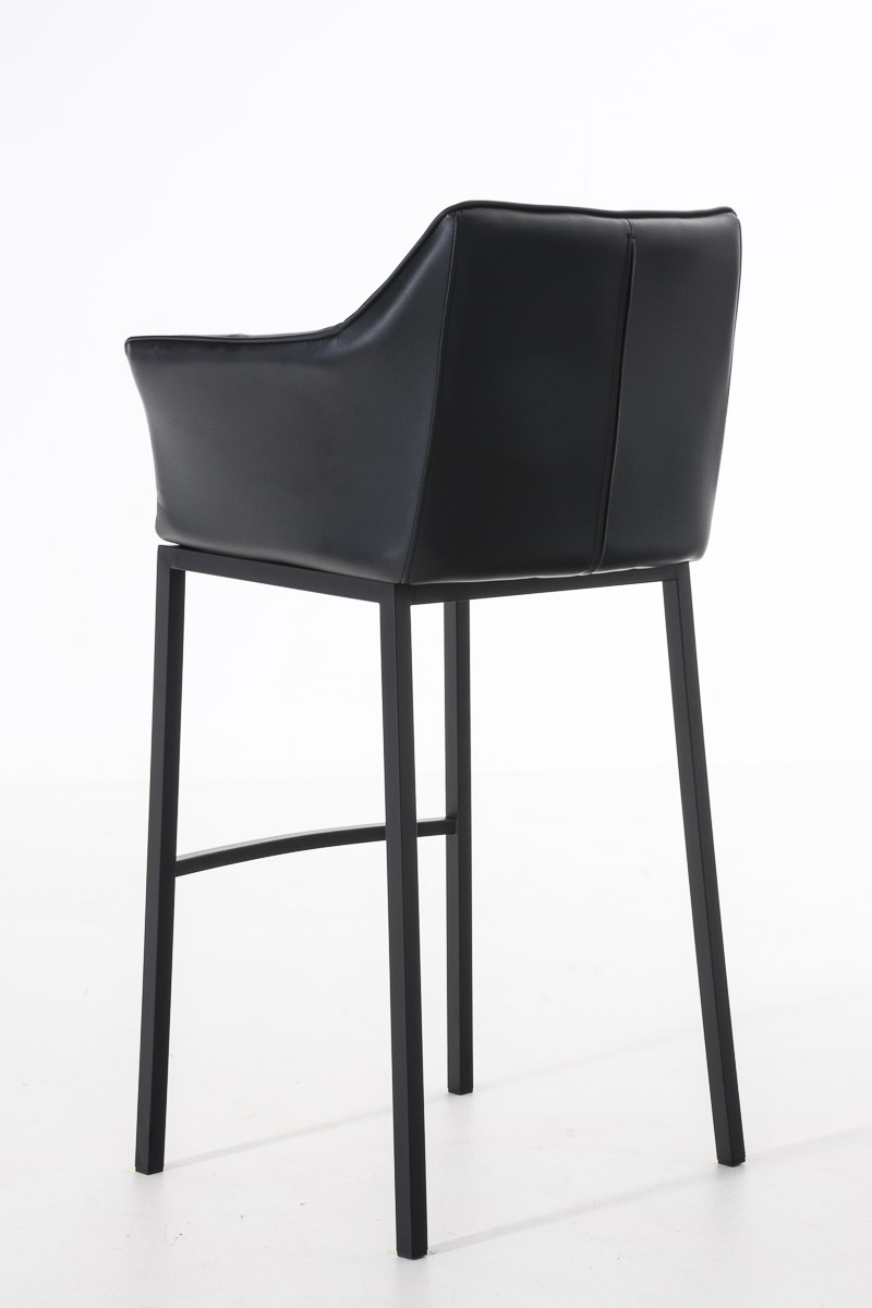 Tabouret de bar Damaso en similicuir avec piétement quatre pieds