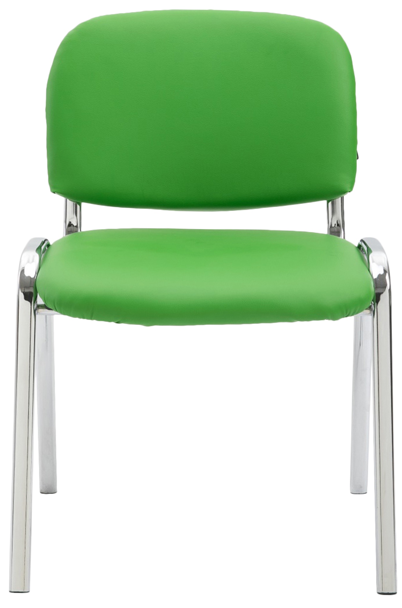 Chaise visiteur Ken en similicuir et piètement en métal chromé