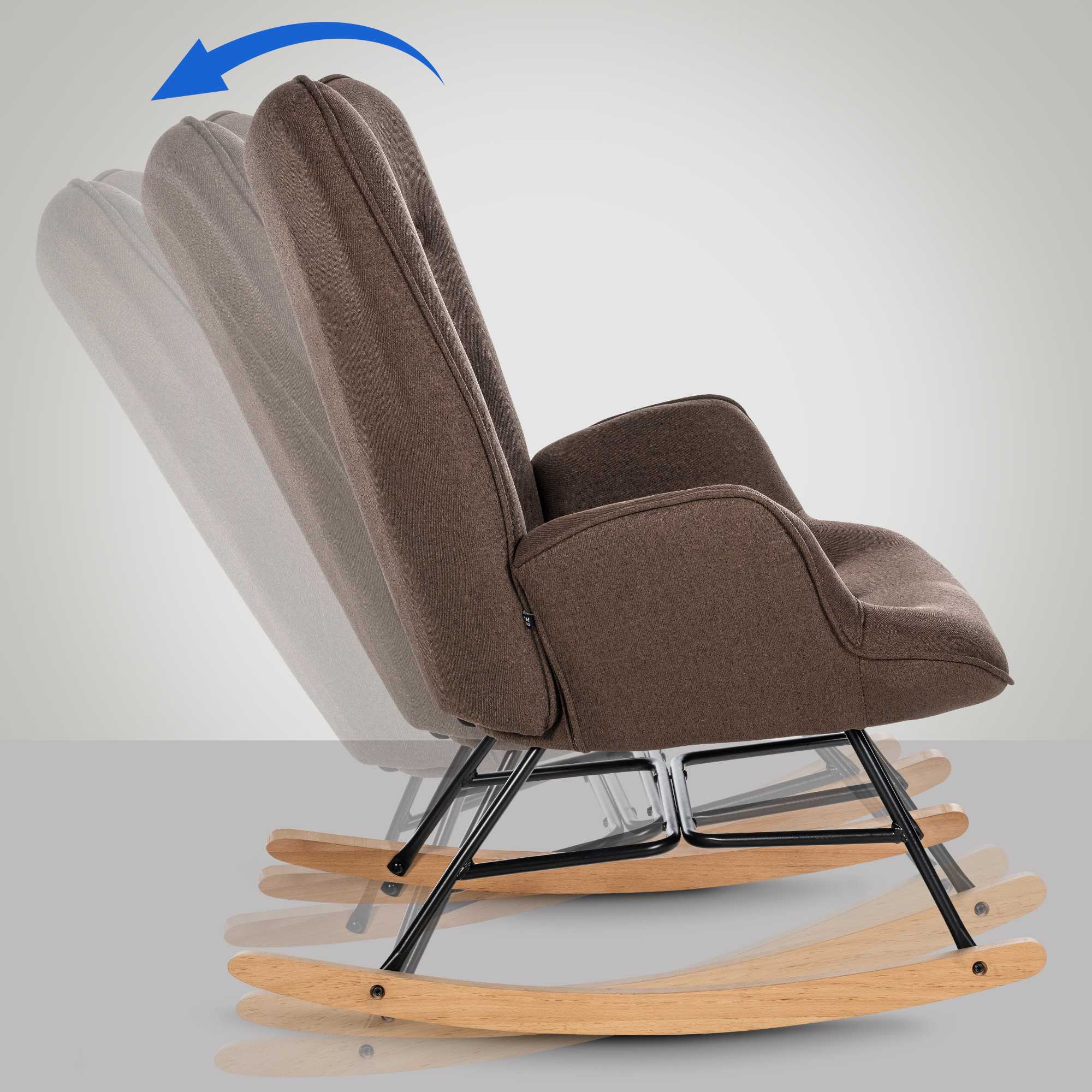 Fauteuil à bascule Sanka en tissu