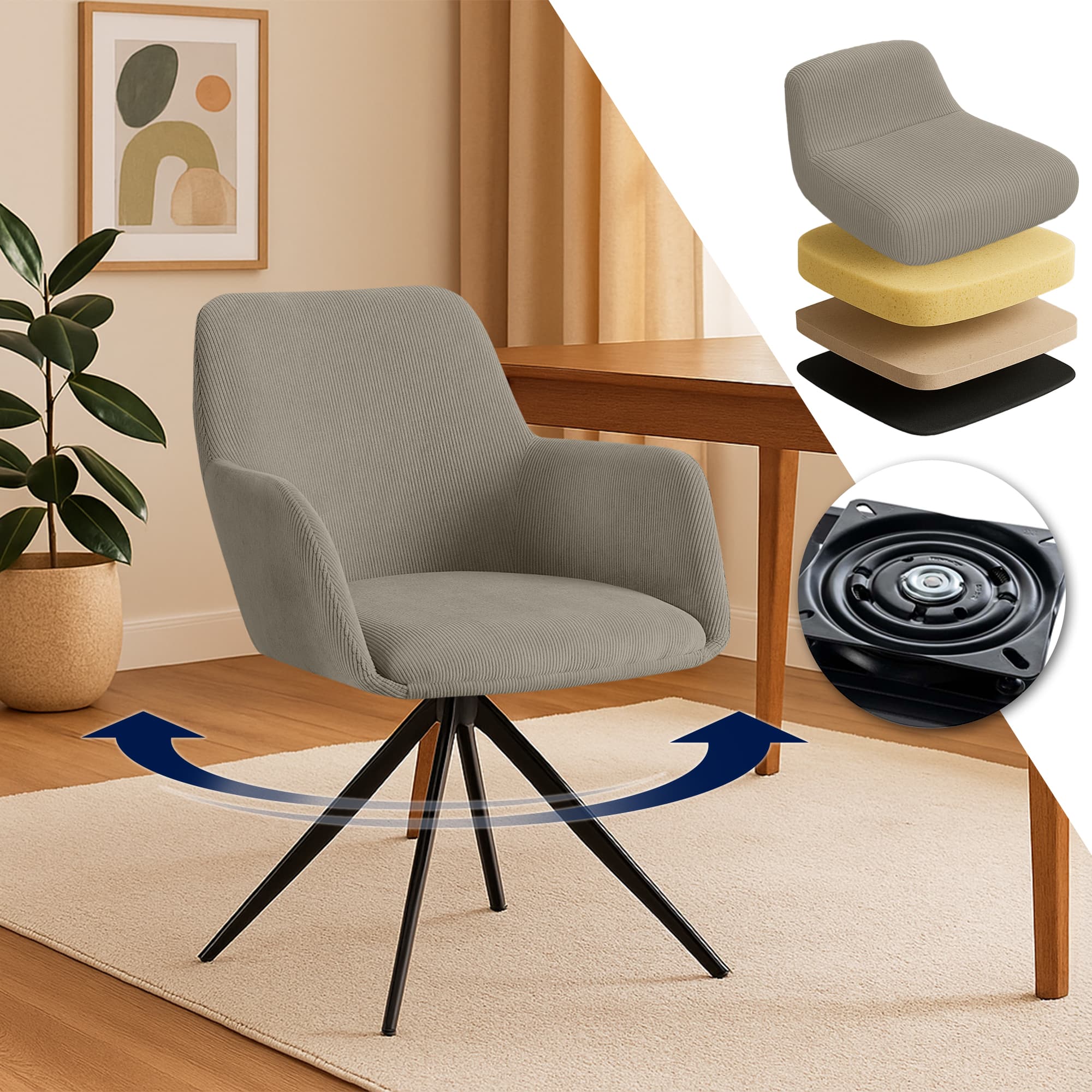 Chaise de salle à manger Olema Cord