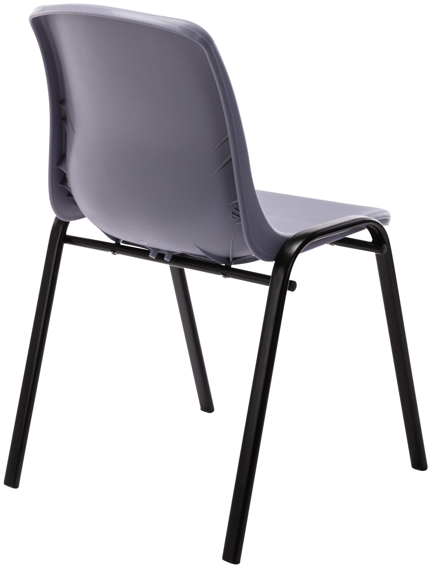 Chaise empilable Nowra avec assise en plastique et piètement en métal noir mat