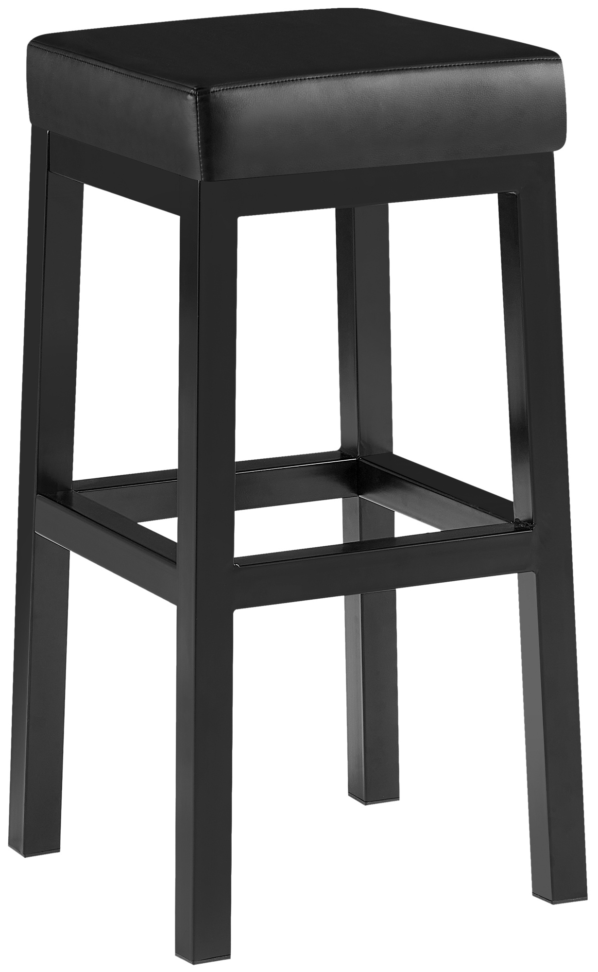 Tabouret de bar Taylor revêtement similicuir hauteur d'assise 78 cm piètement métal noir