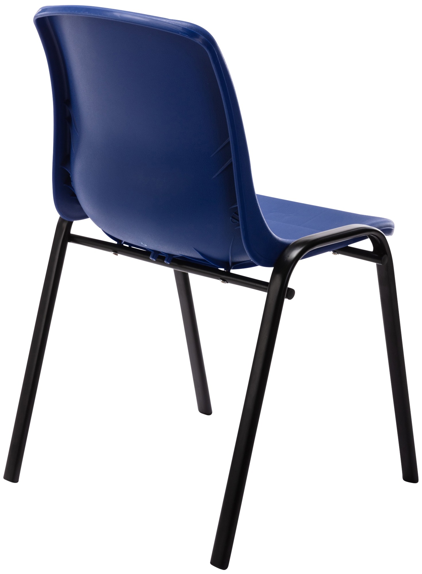 Chaise empilable Nowra avec assise en plastique et piètement en métal noir mat