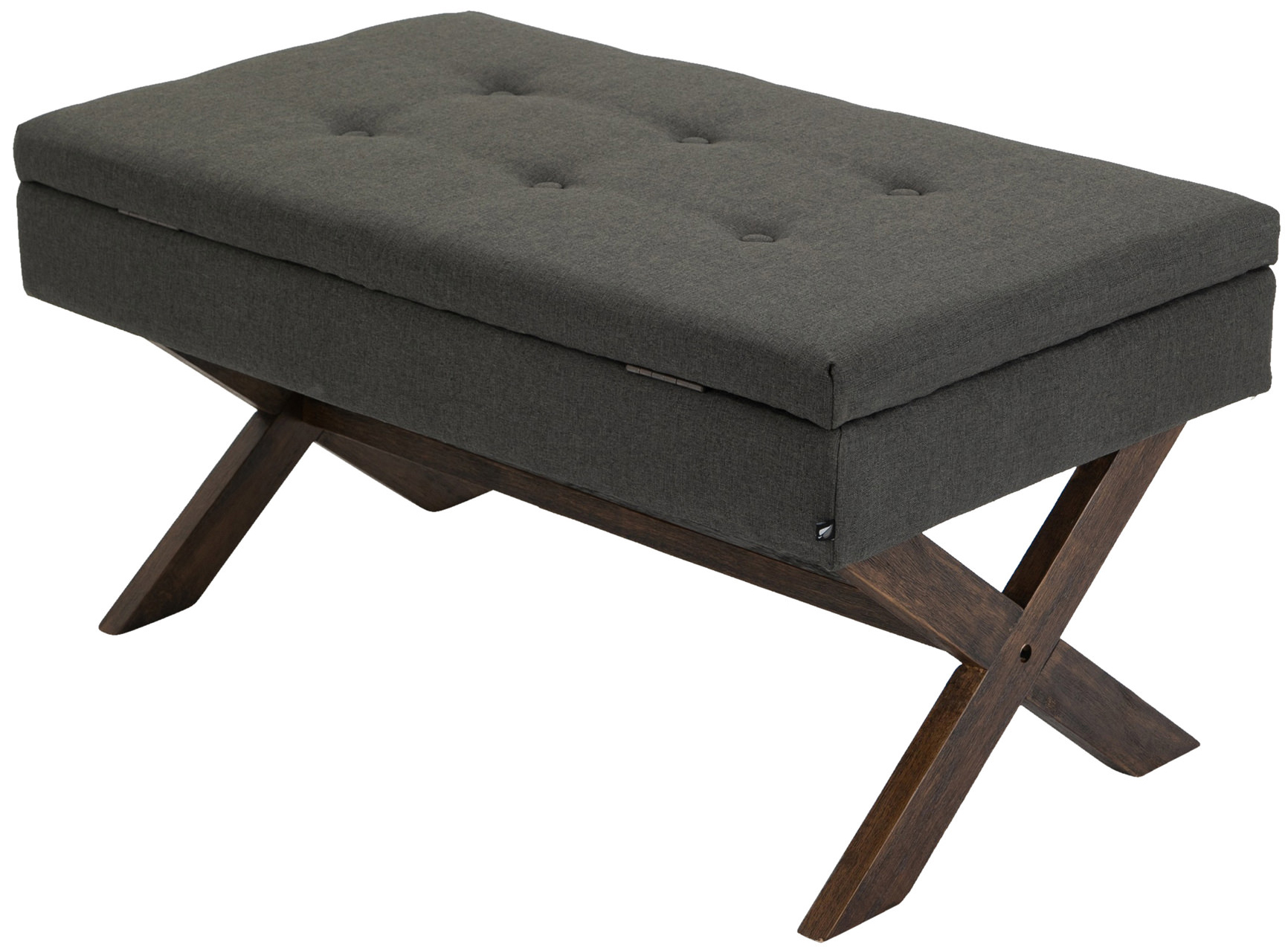 Banquette Namaro en Tissu avec espace de rangement Pieds Bois de caoutchouc