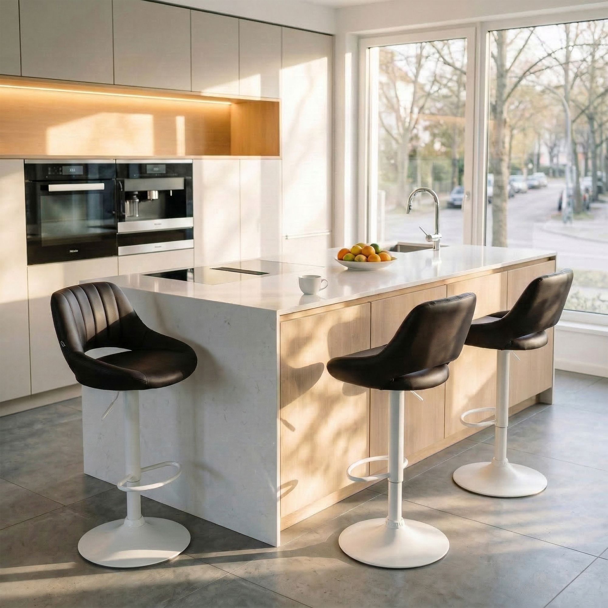 Lot de 2 tabourets de bar Milet en similicuir