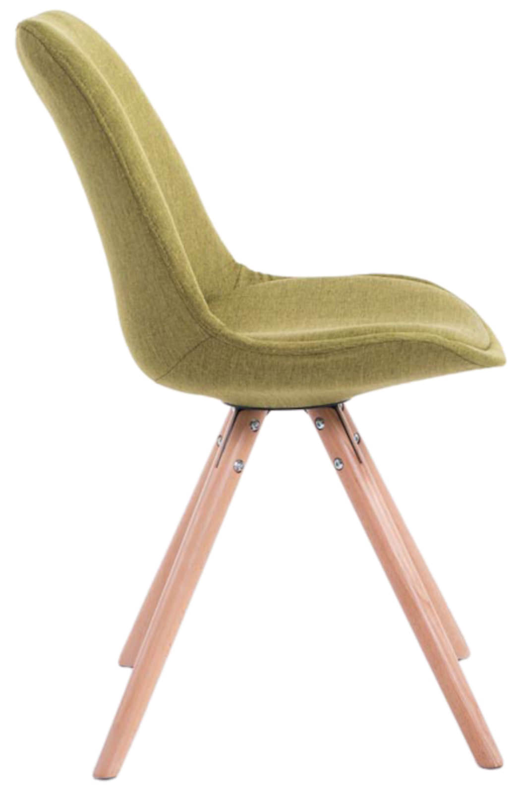 Lot de 4 Chaises de salle à manger Toulouse Tissu Pieds ronds bois