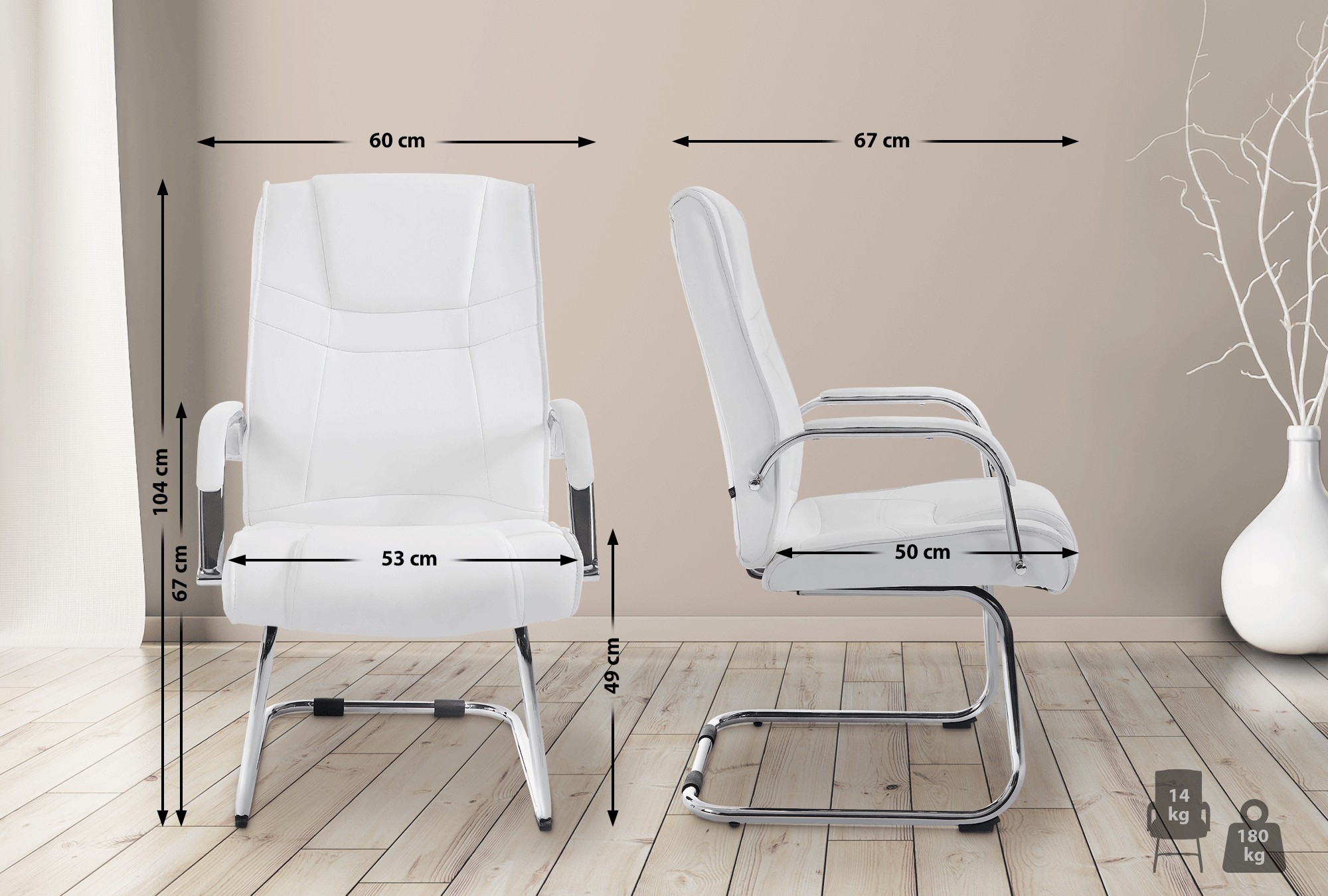Chaise visiteur Attila similicuir
