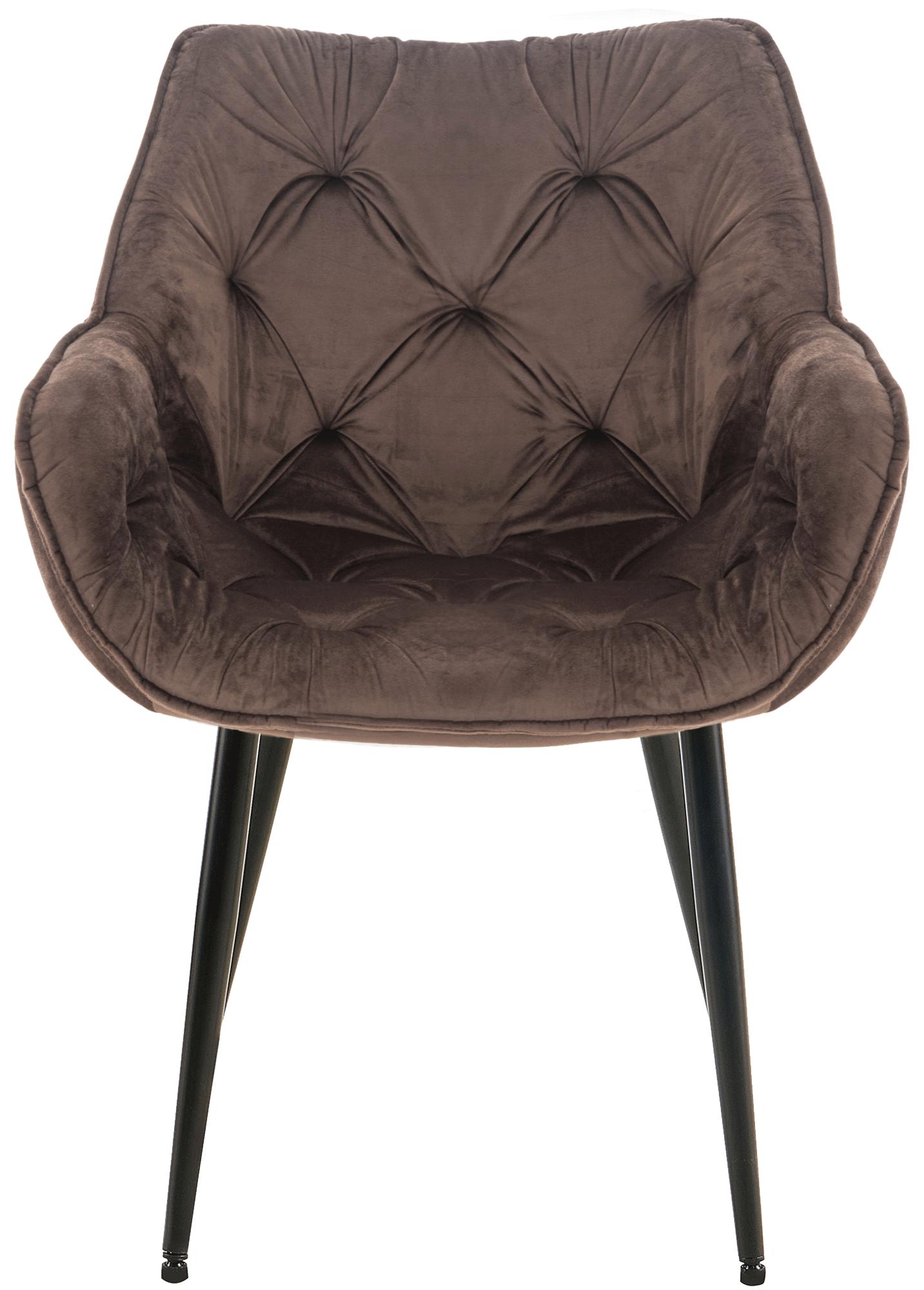Chaise de salle à manger Tanna en Velours avec Piètement en Métal noir