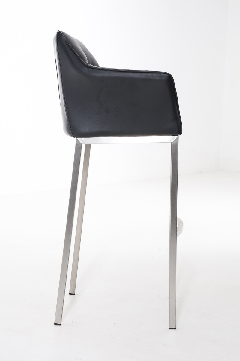 Tabouret de bar Damaso en similicuir avec piétement quatre pieds