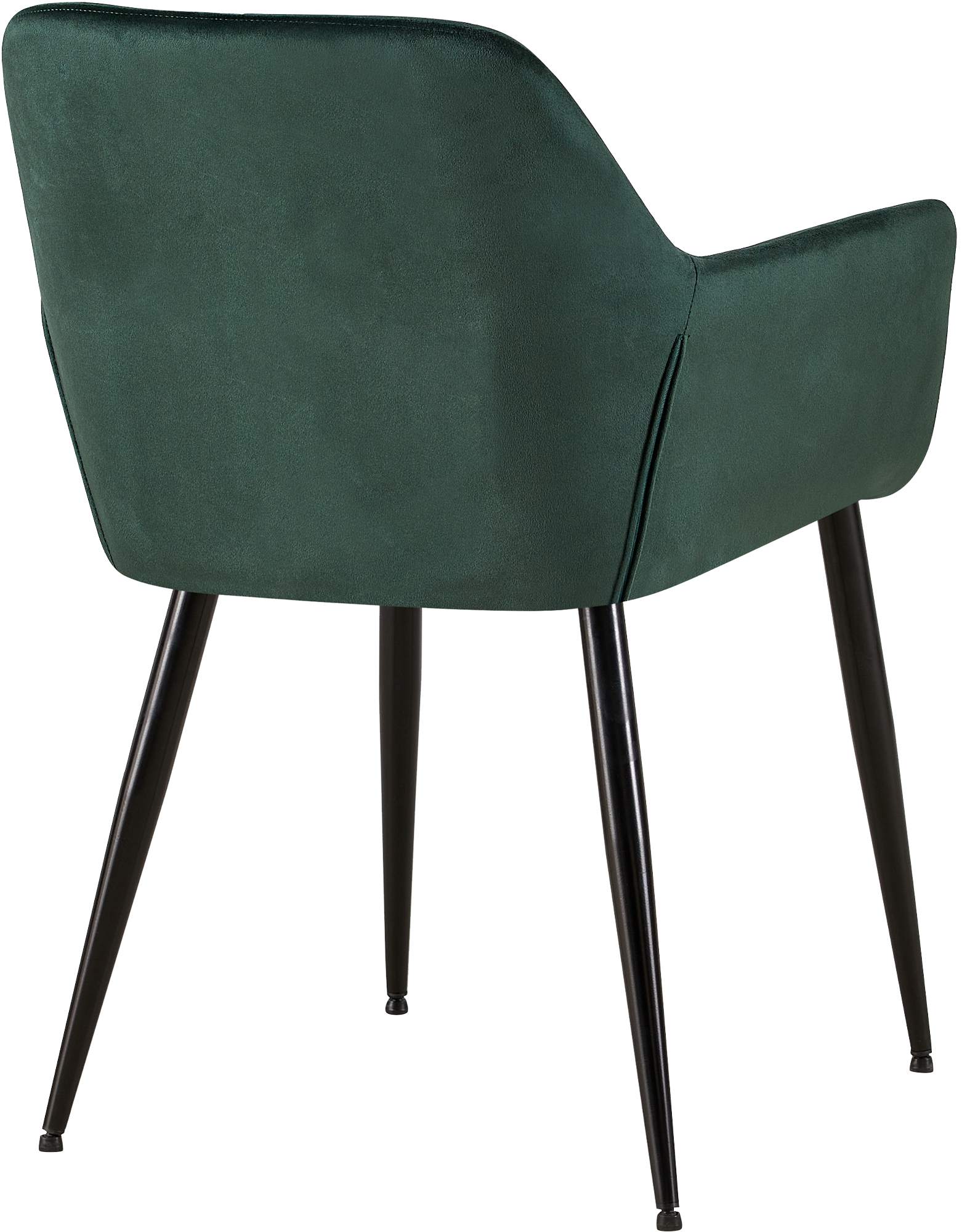 Lot de 4 Chaises de salle à manger Emia en Velours avec Piètement en Métal noir