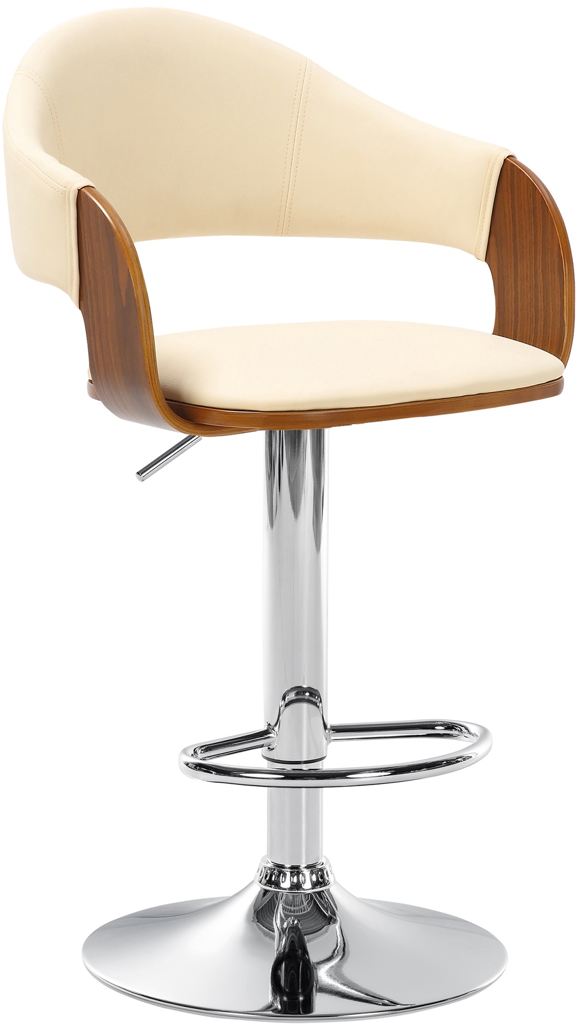 Tabouret de bar Nilse avec Coque en bois assise en similicuir