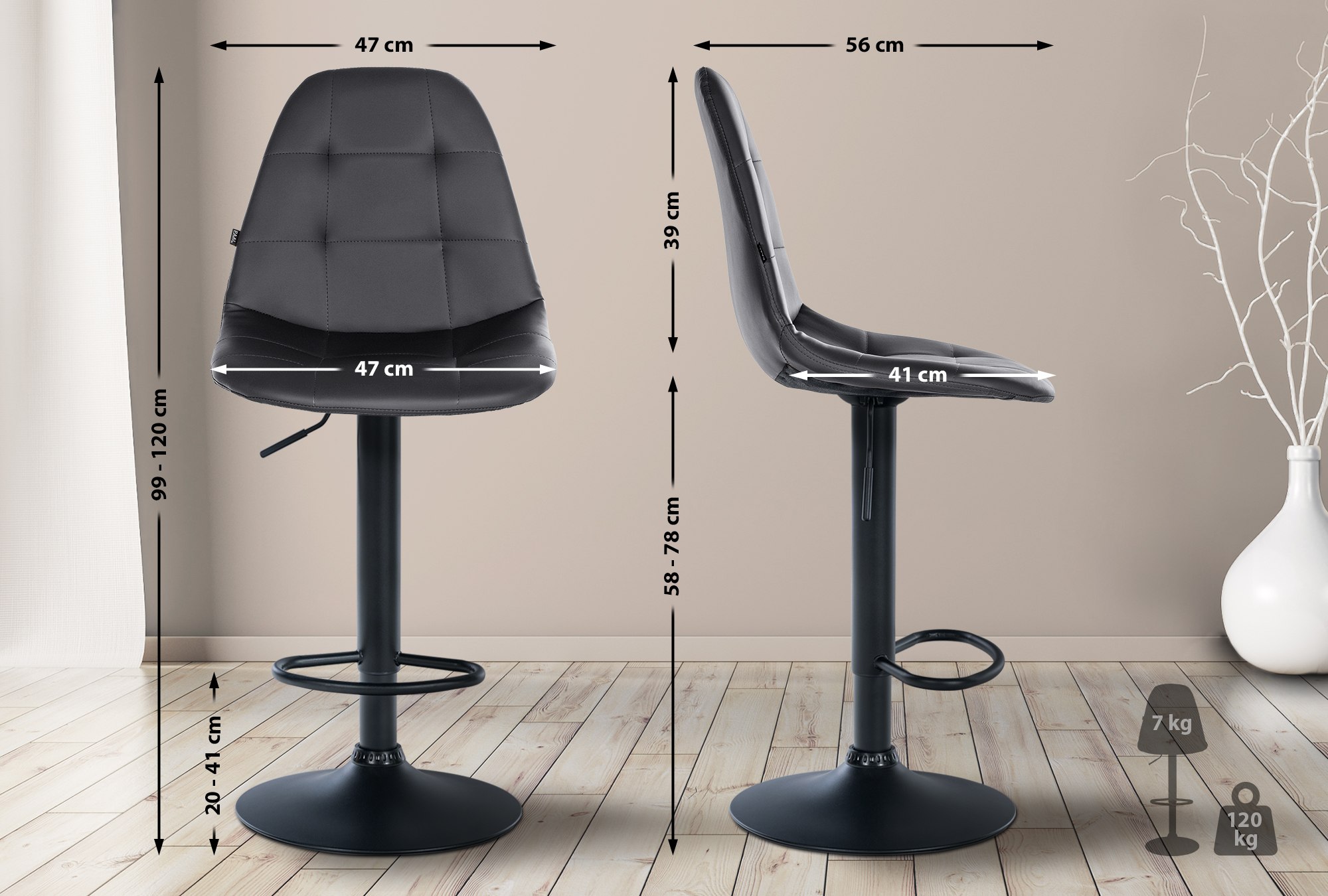 Tabouret de bar Elmore similicuir