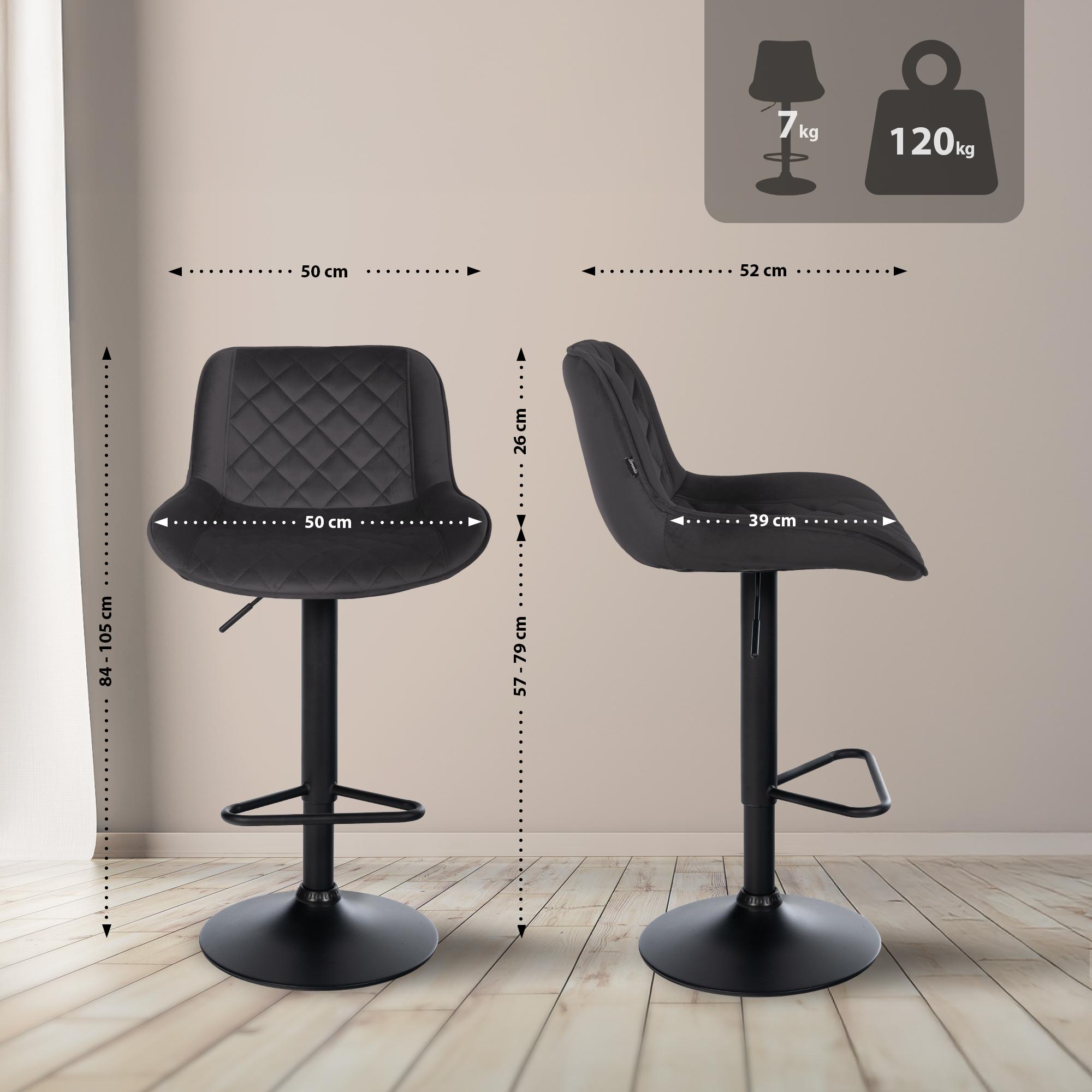 Lot de 2 tabourets de bar Kasson