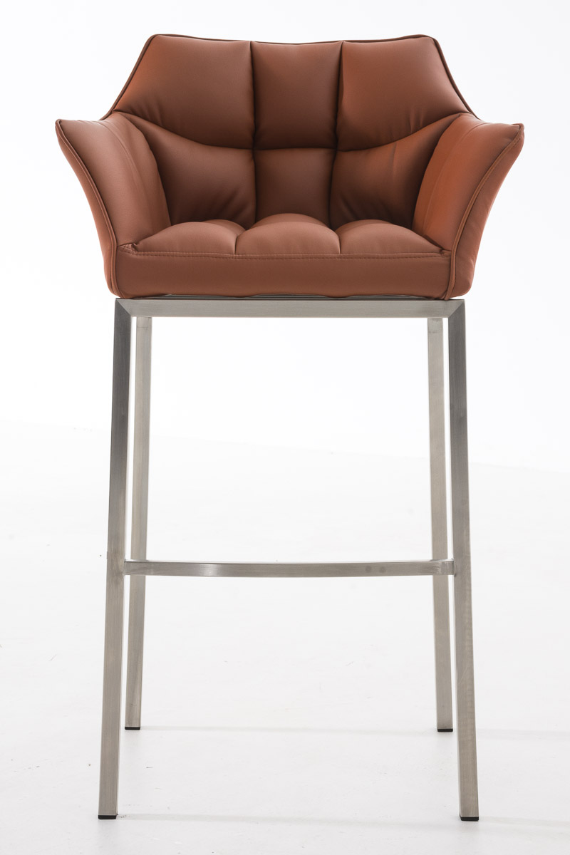 Tabouret de bar Damaso en similicuir avec piétement quatre pieds
