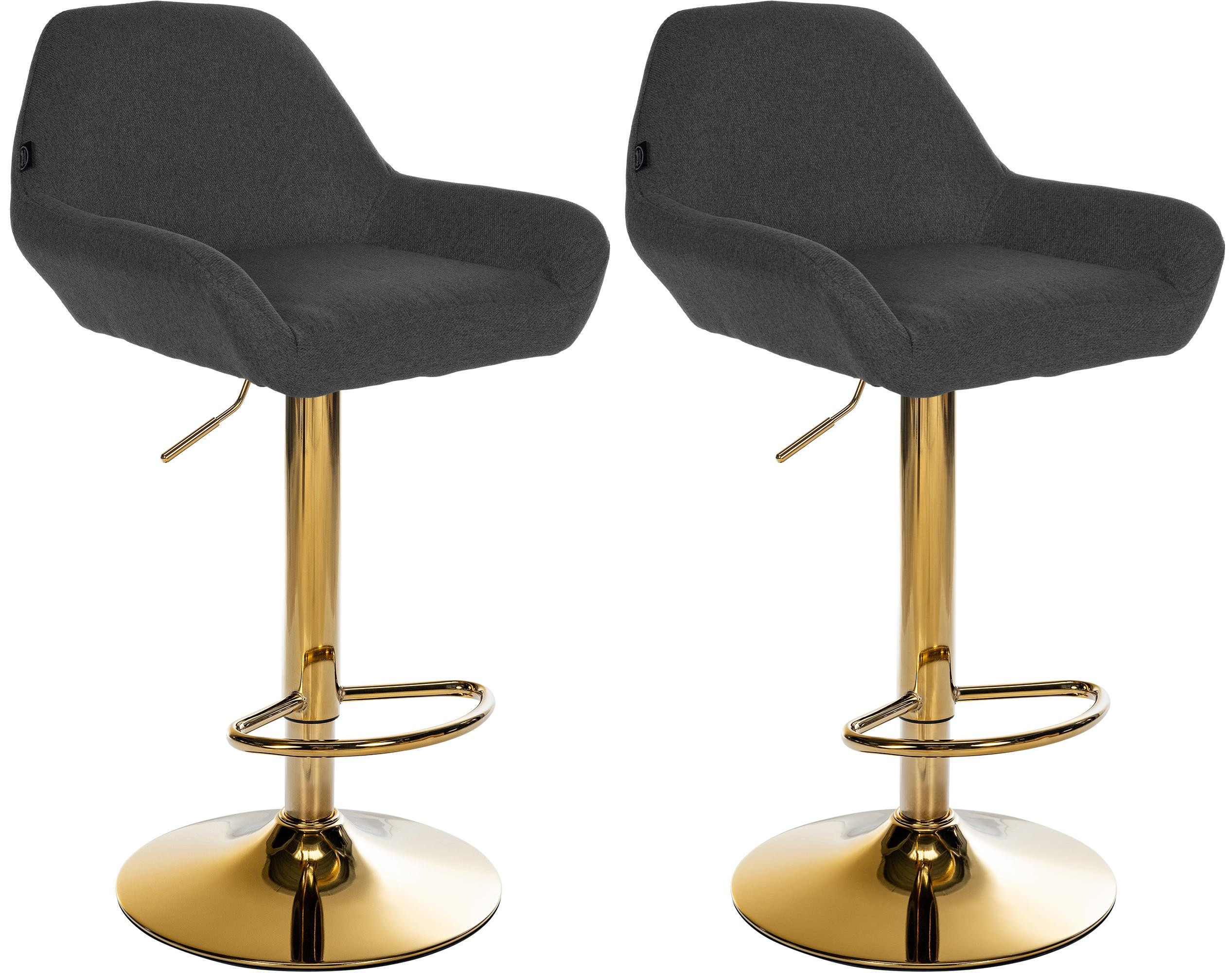 Lot de 2 tabourets de bar Braga Gold tissu