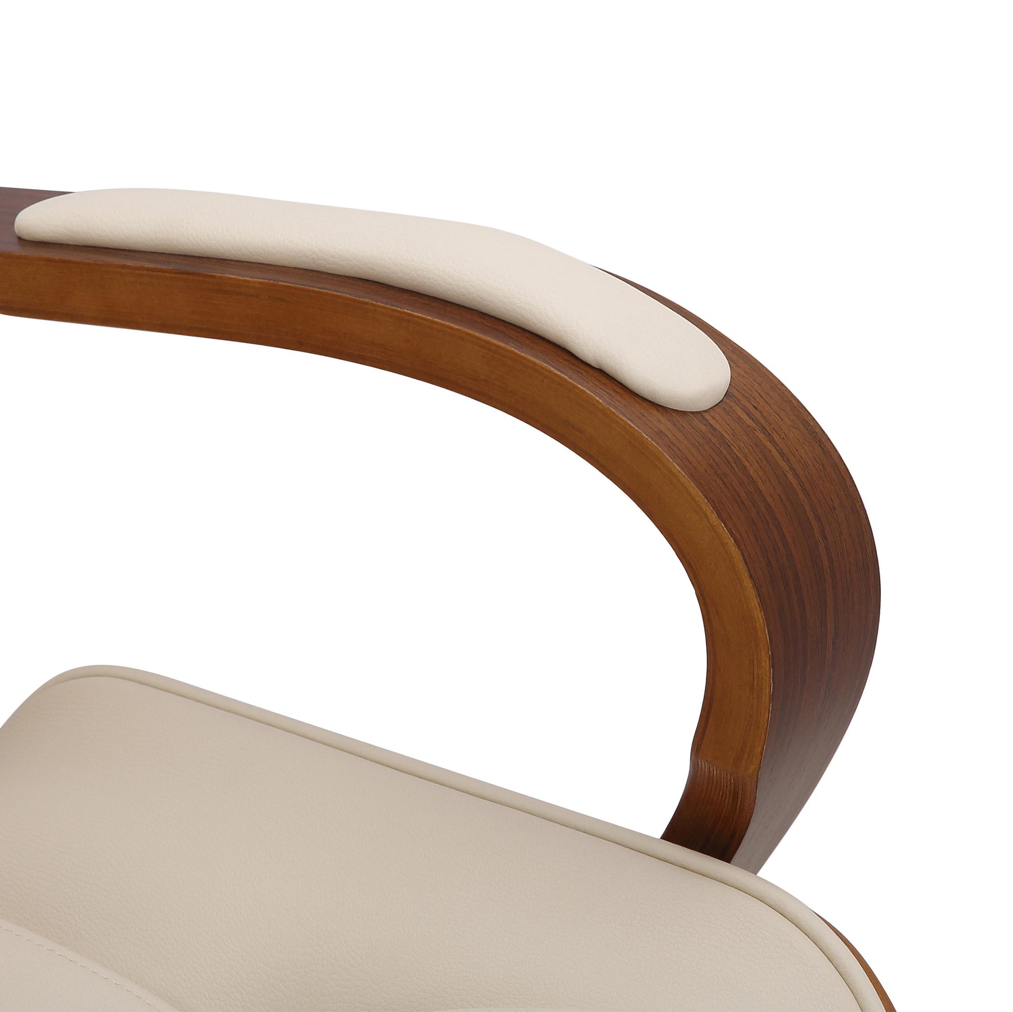 Fauteuil de bureau Yankton en similicuir avec coque de siège en bois