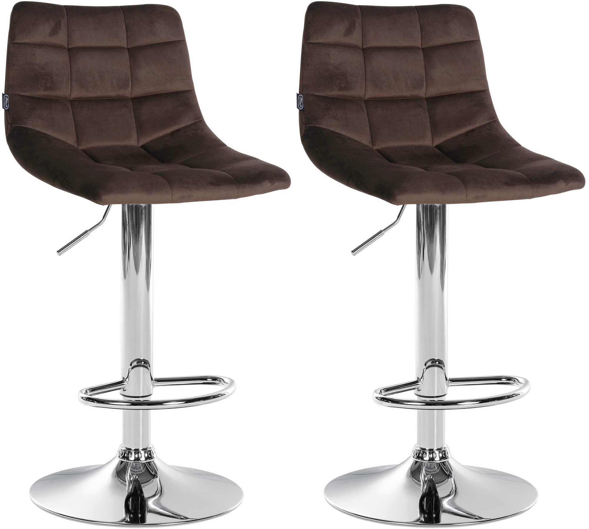 Lot de 2 tabourets de bar Jerry velours