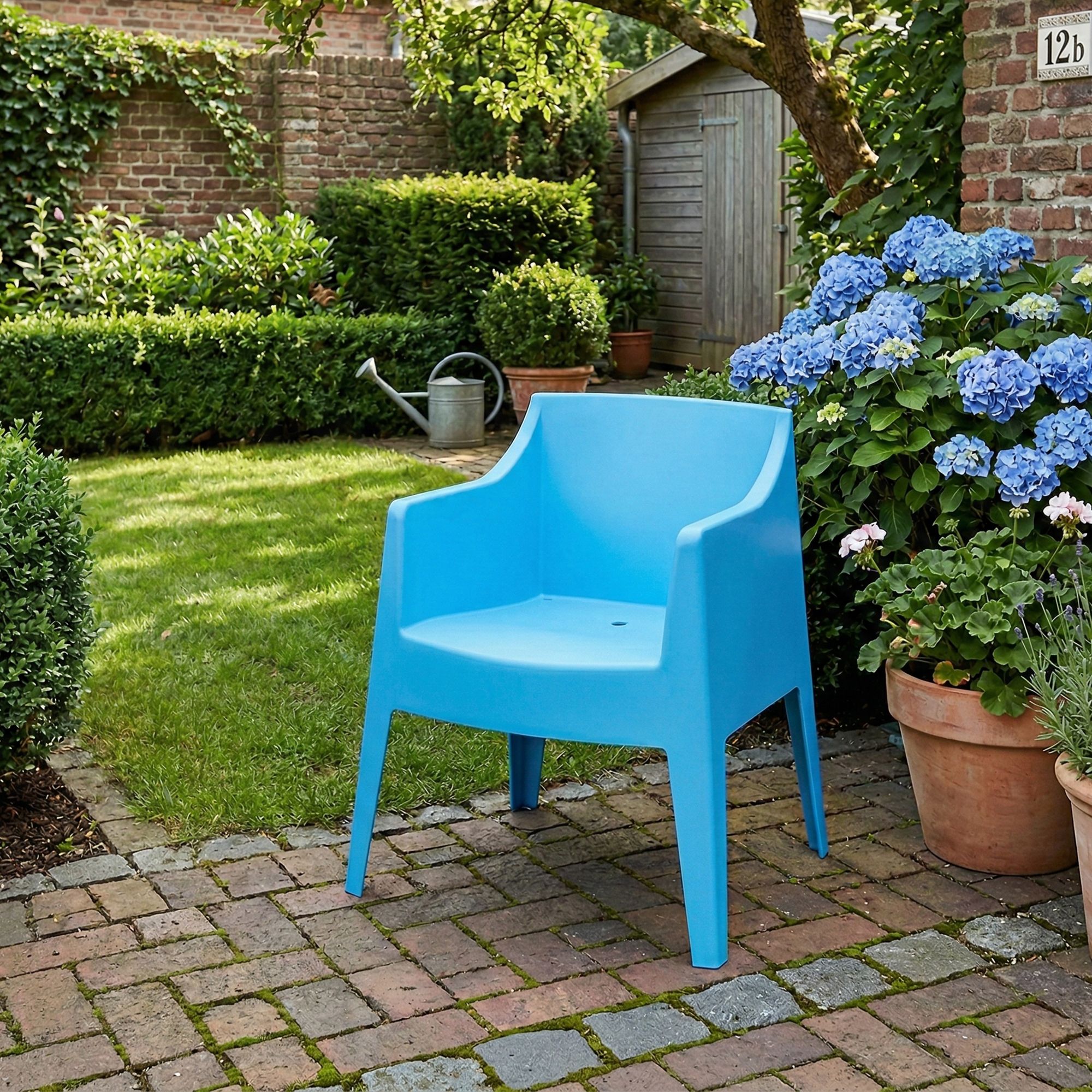 Lot de 6 Chaises de Jardin Bartal Empilables en Polypropylène Résistant aux UV et Intempéries - Fauteuils d'Extérieur Design