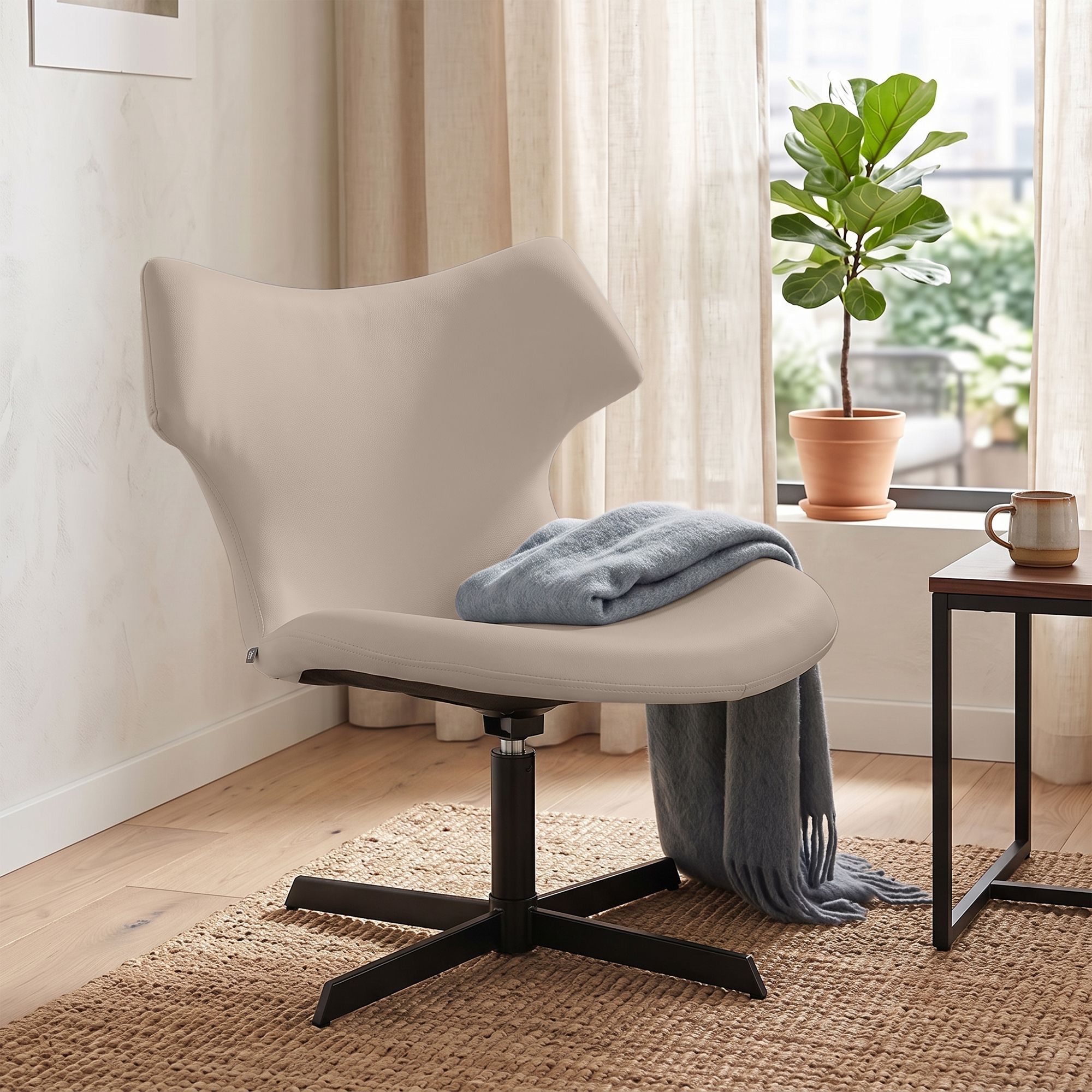 Lot de 2 fauteuils lounge Welland aspect cuir