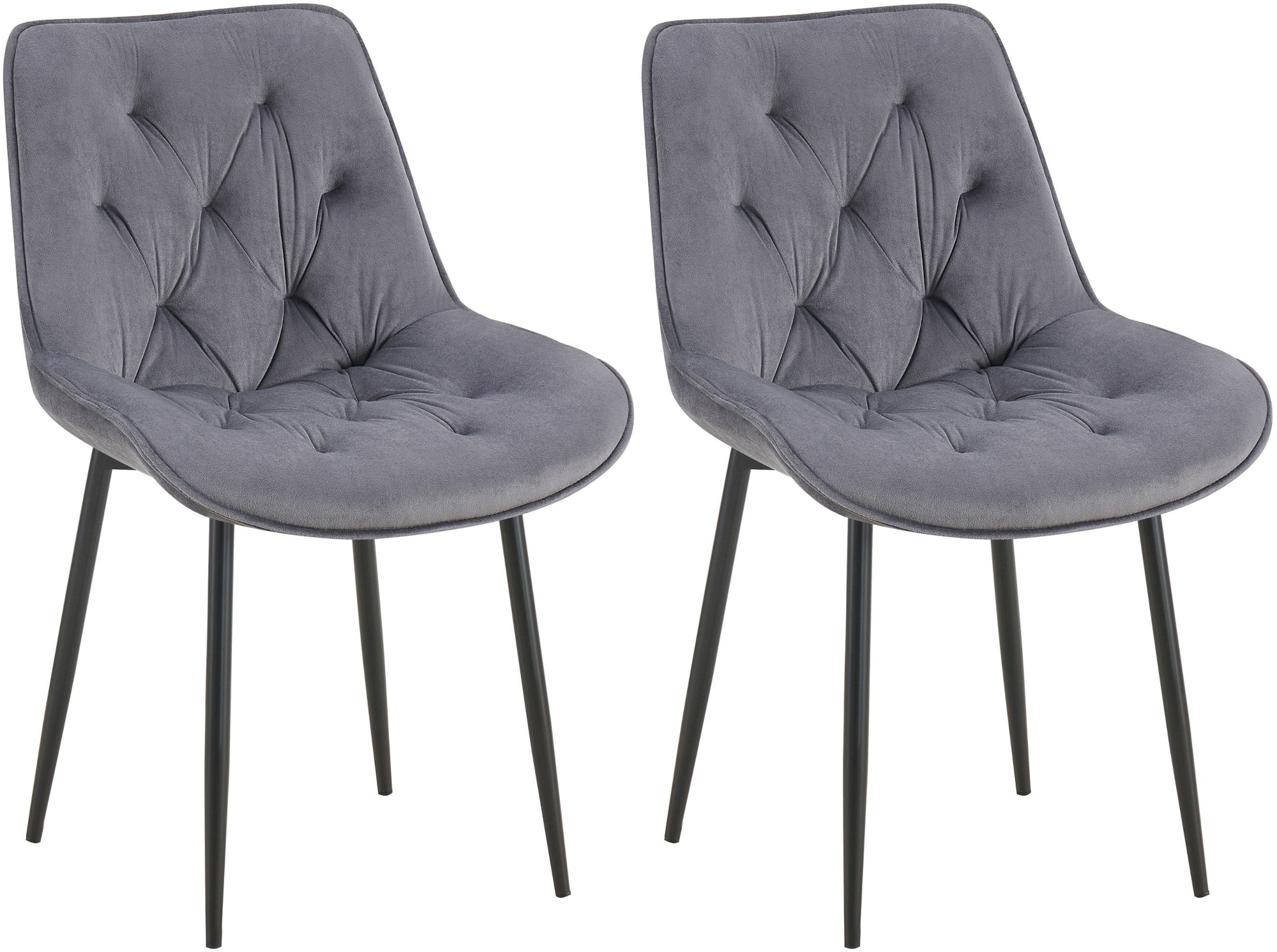 Lot de 2 chaises de salle à manger Wallace velours