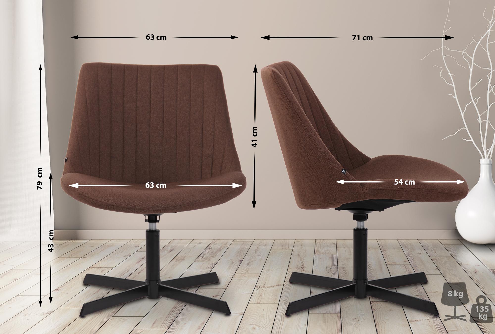 Chaise lounge Granby en Tissu avec Pied en métal