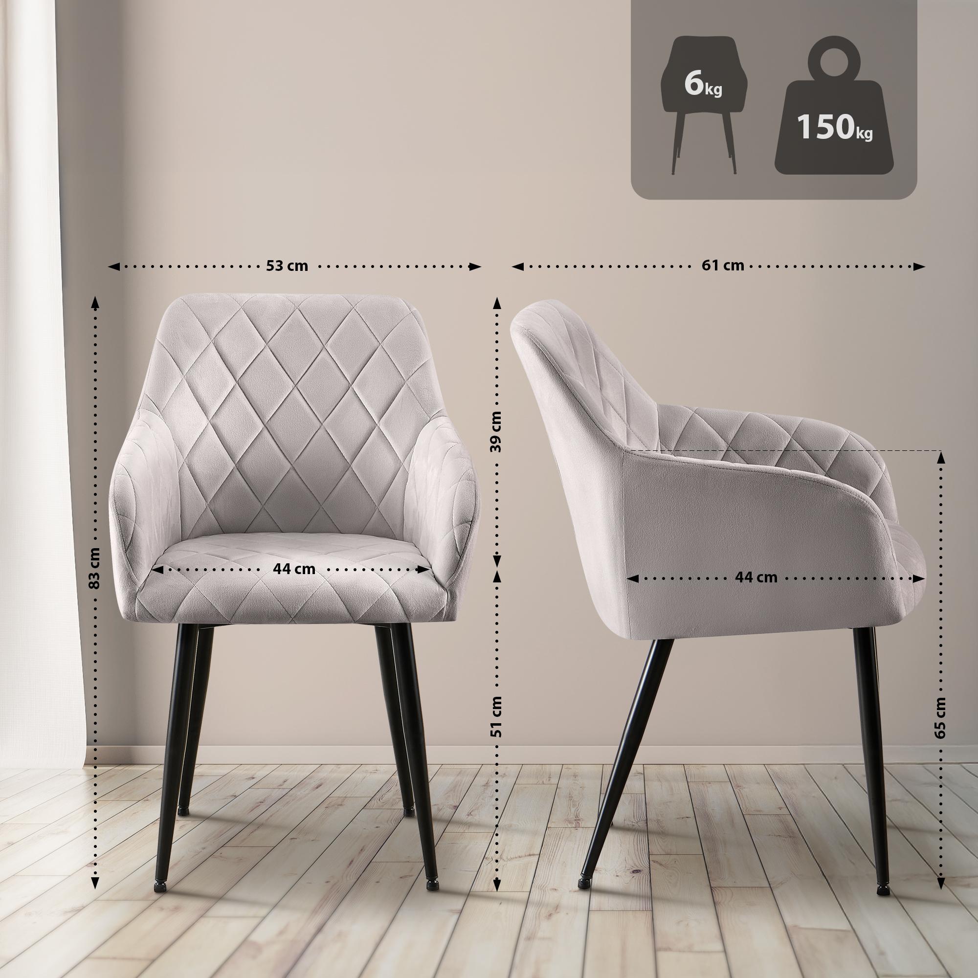 Chaise de salle à manger Monett Velours