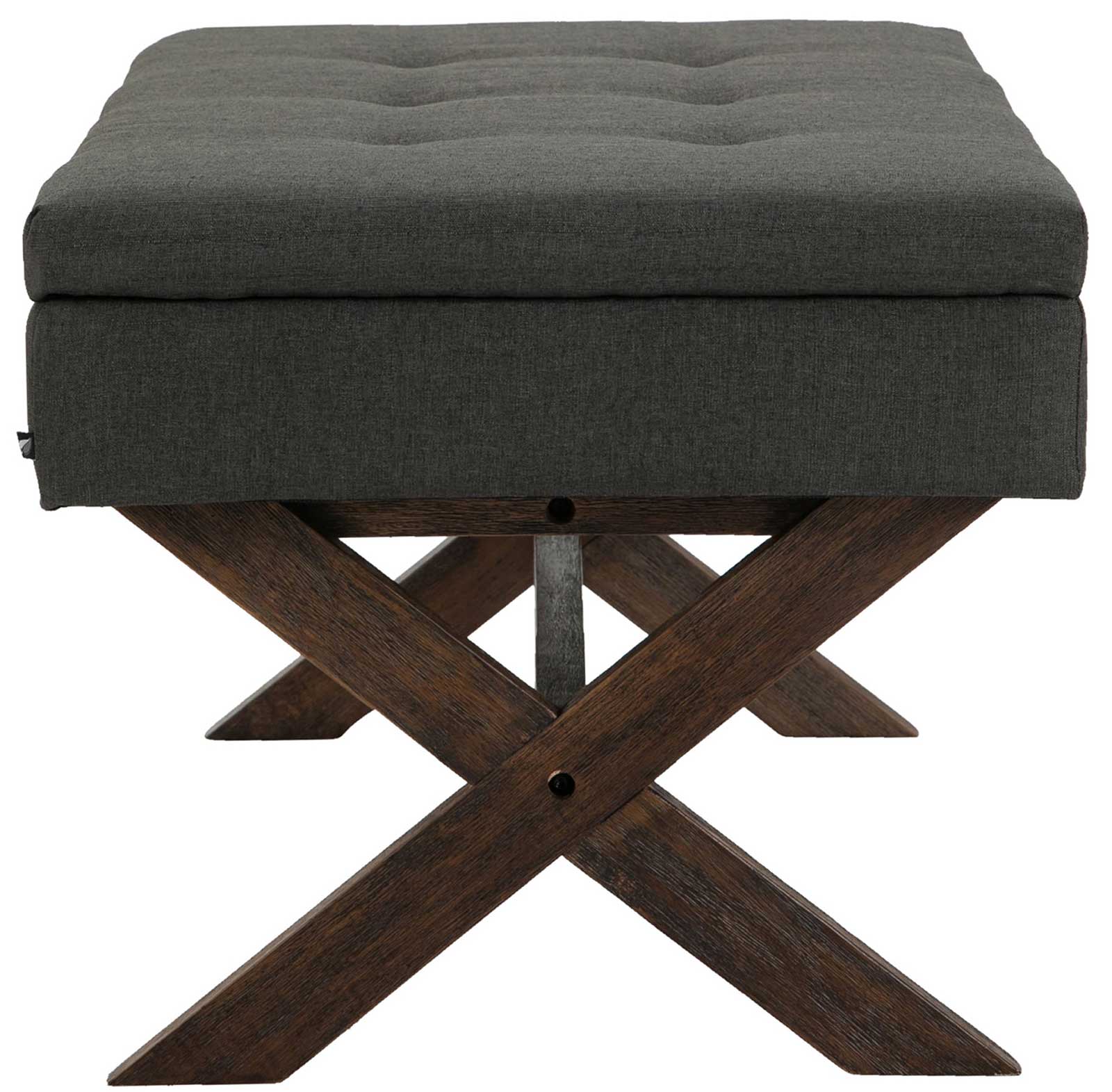 Banquette Namaro en Tissu avec espace de rangement Pieds Bois de caoutchouc