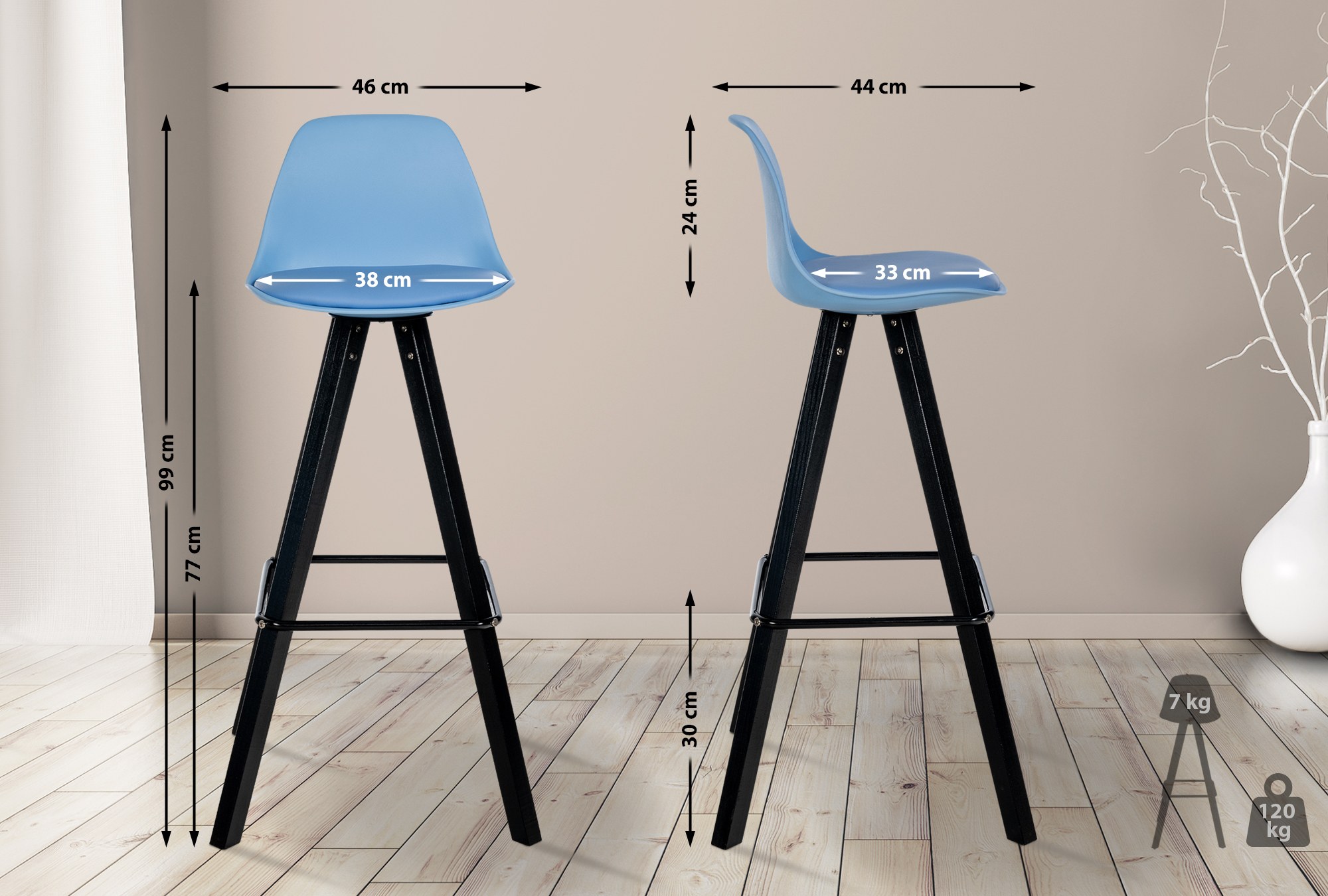 Tabouret de bar Corbin similicuir Square