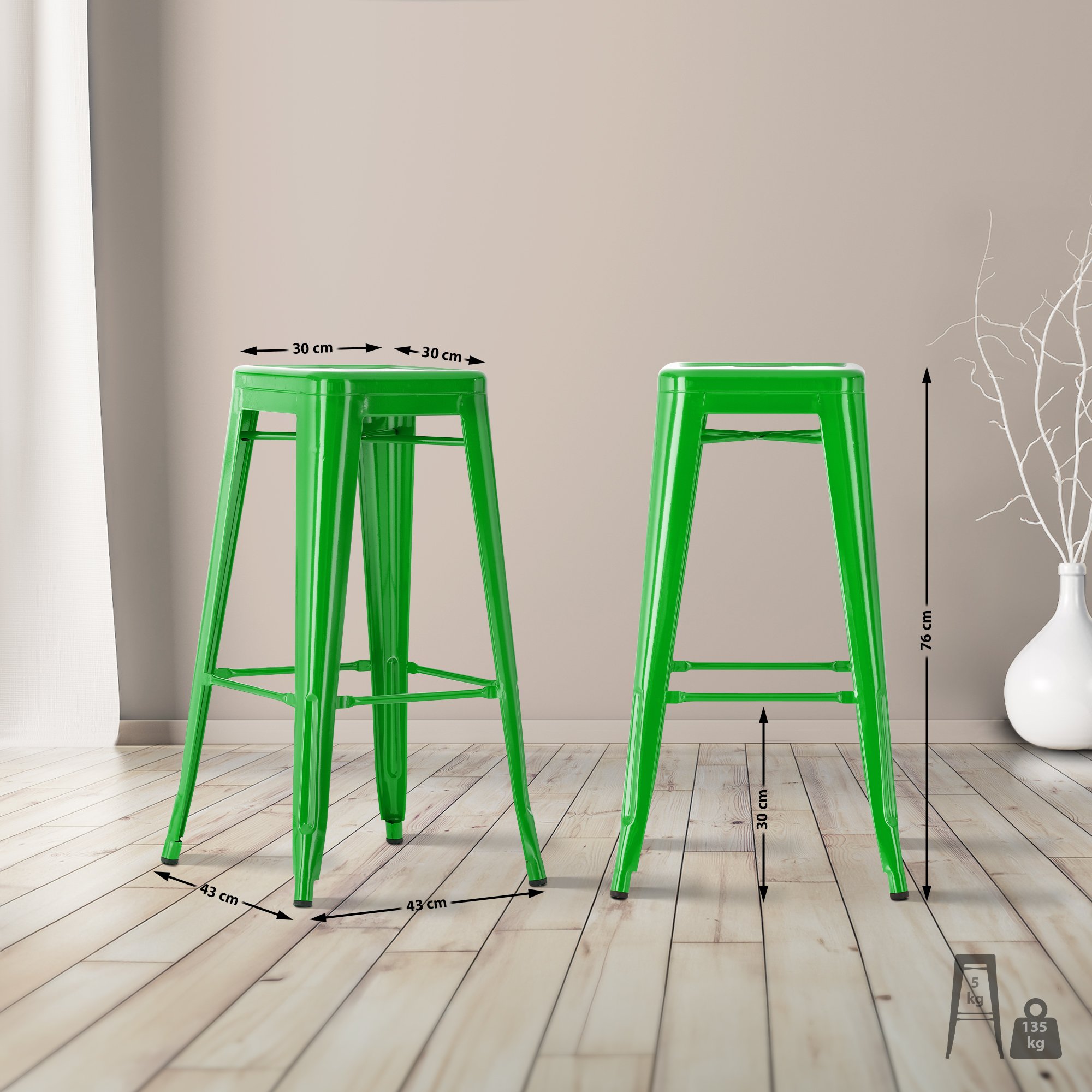 Lot de 4 tabourets de bar Joshua