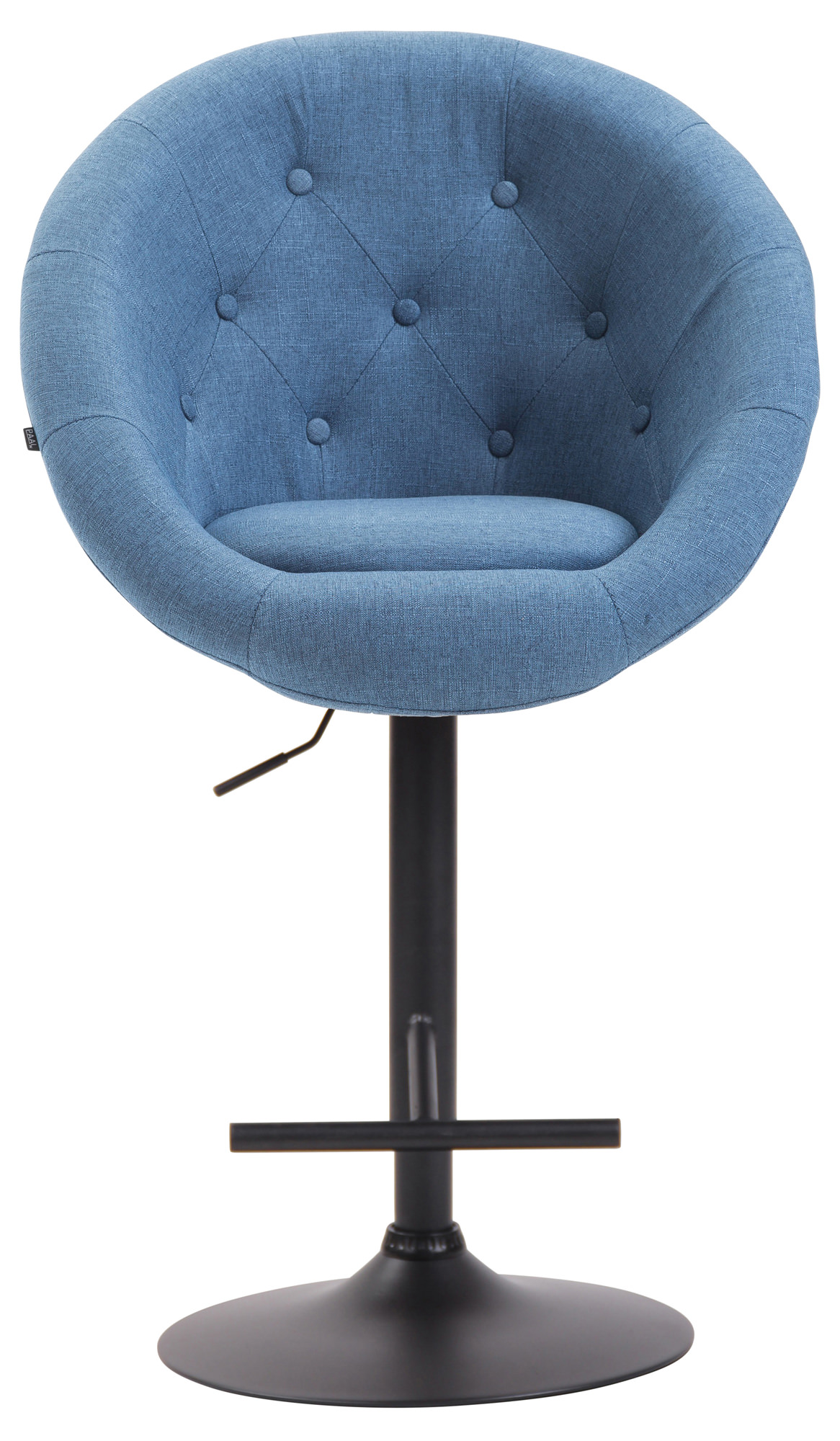 Tabouret de bar London V2 en tissu avec Pied et Repose-pieds en métal