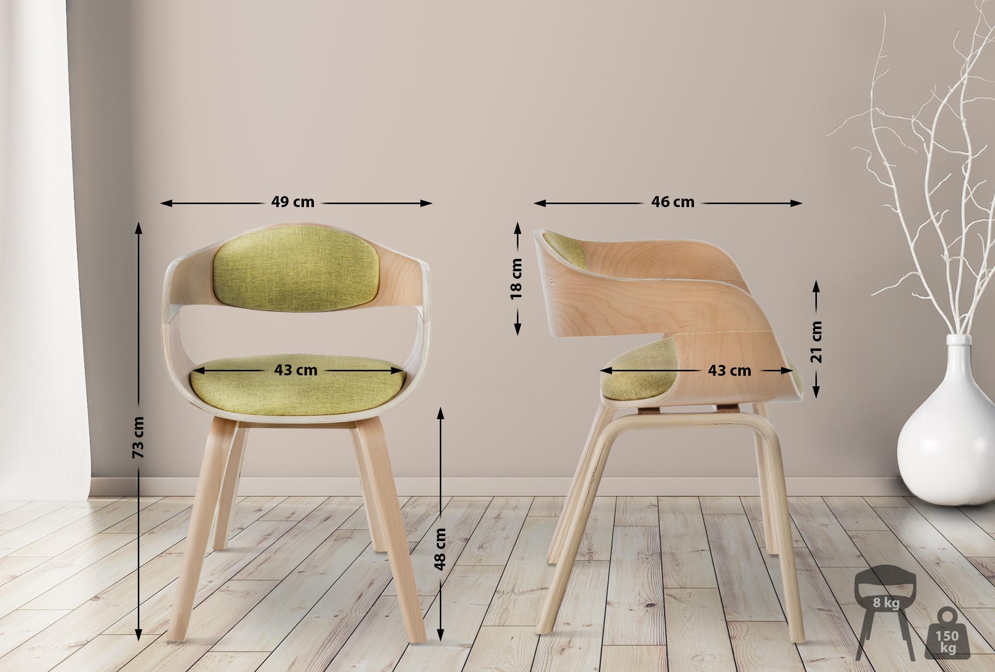 Chaise retro Kingston en tissu