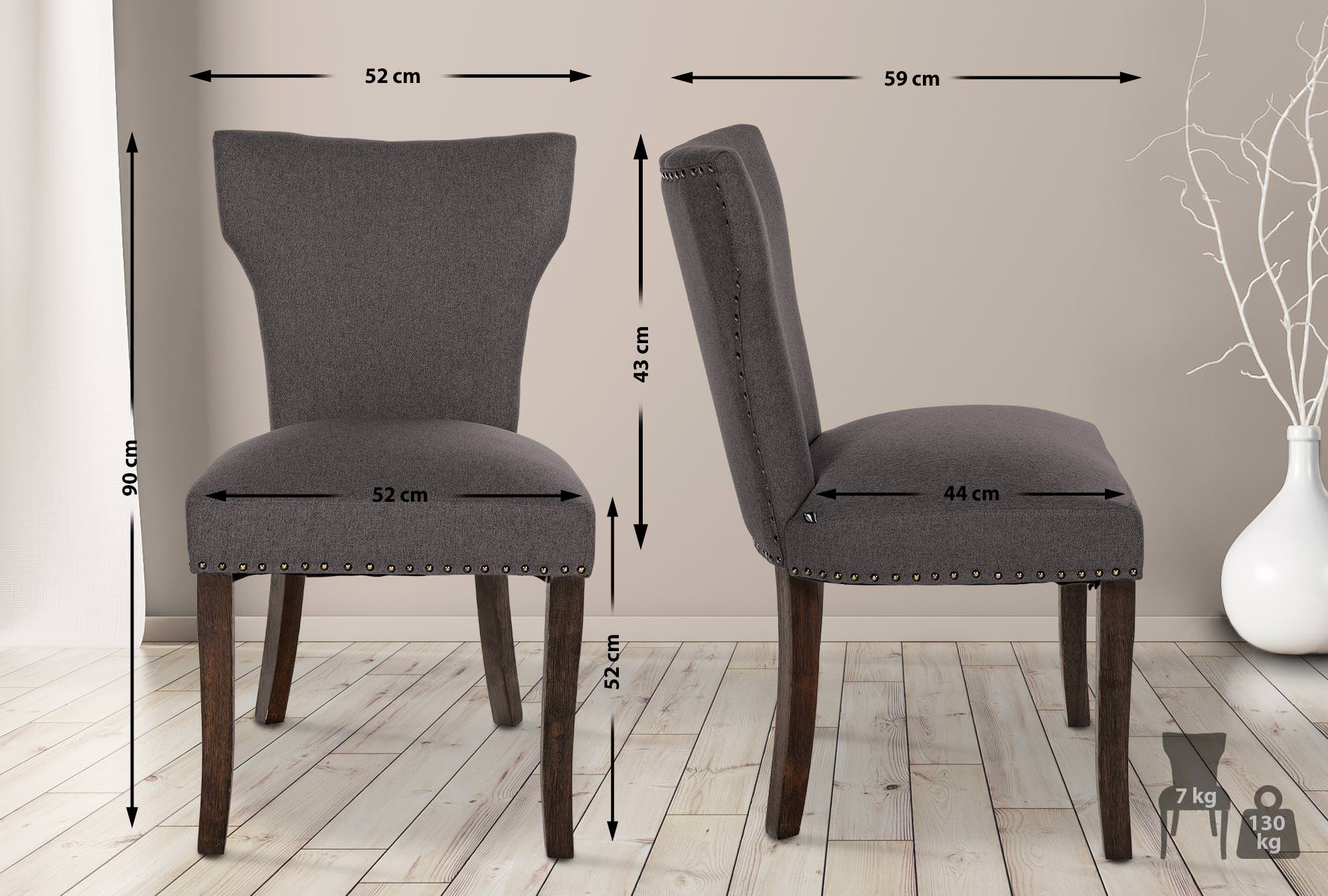 Lot de 2 chaises de salle à manger Zadar tissu