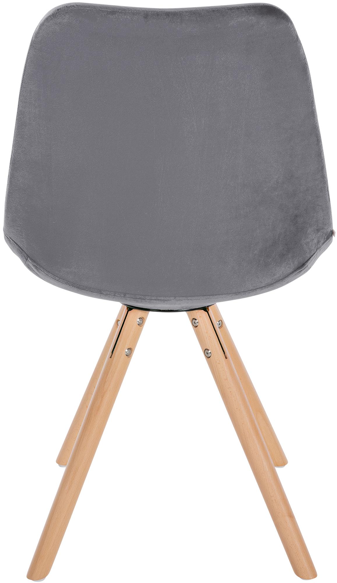 Lot de 4 chaises de salle à manger Sofia en velours Pieds en bois