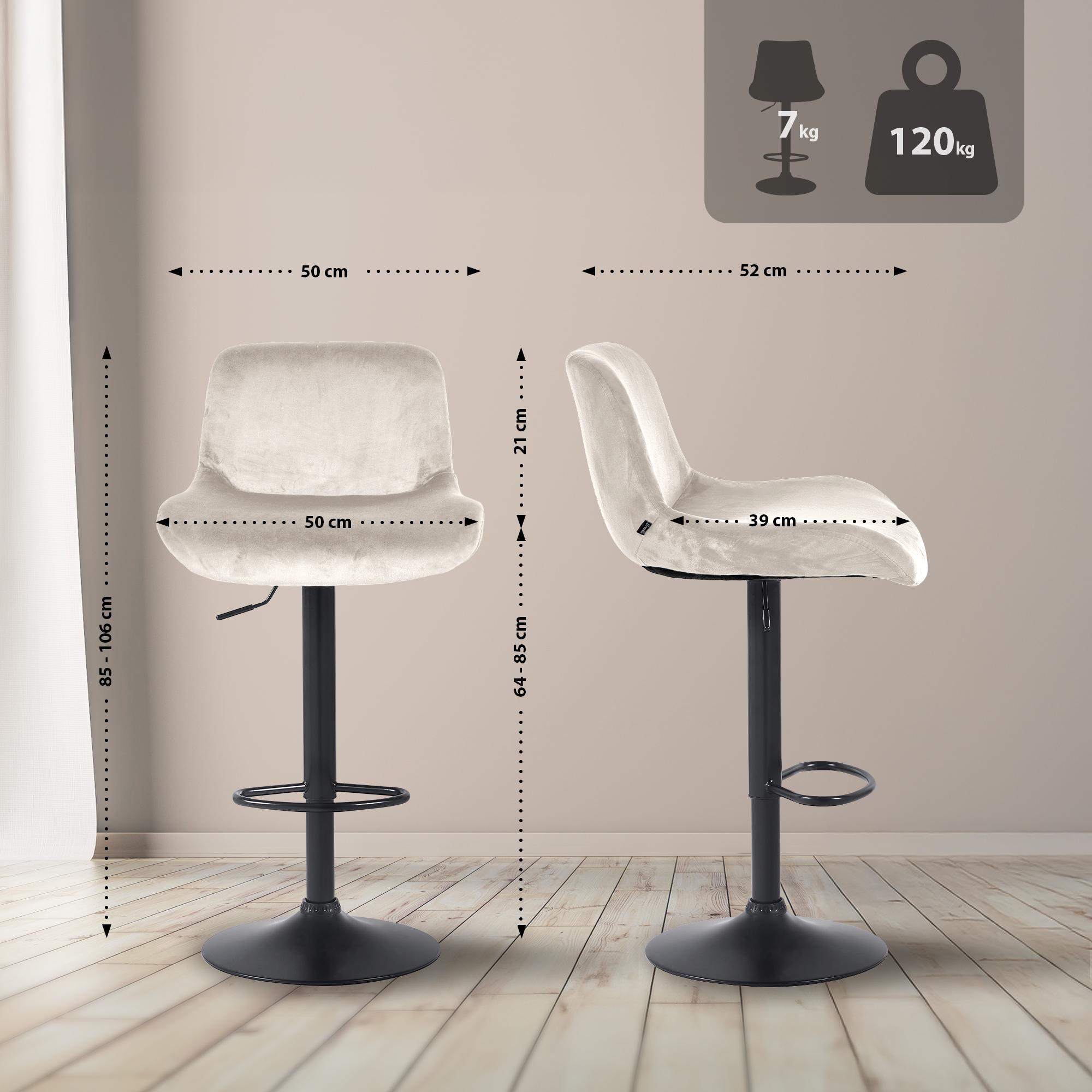 Lot de 2 tabourets de bar Solon noir