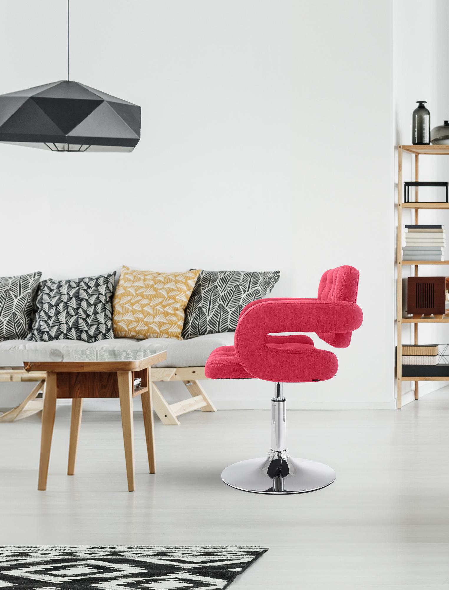 Chaise lounge Dublin Tissu - Piètement avec colonne centrale métal chromé