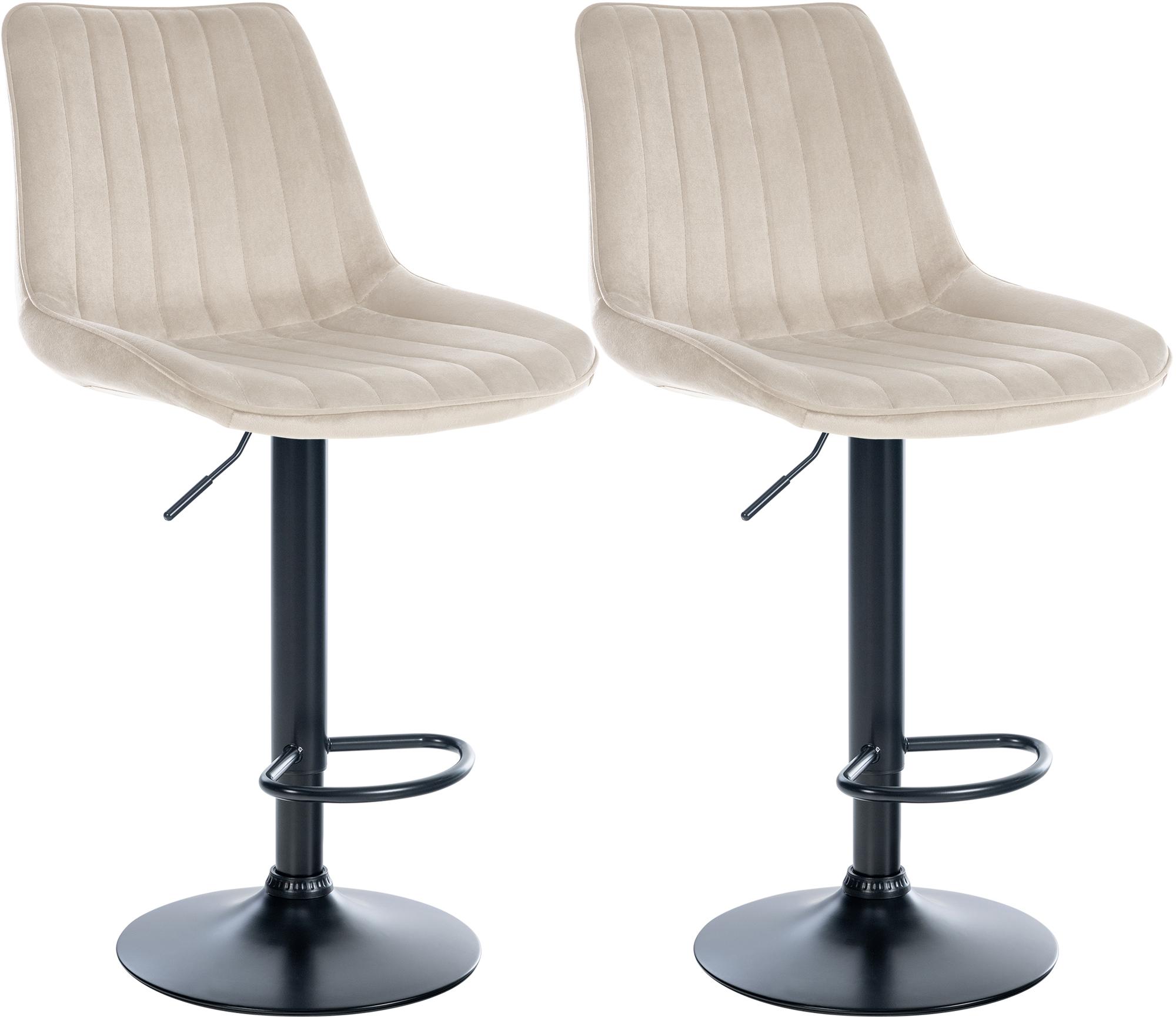Lot de 2 tabourets de bar Toni velours