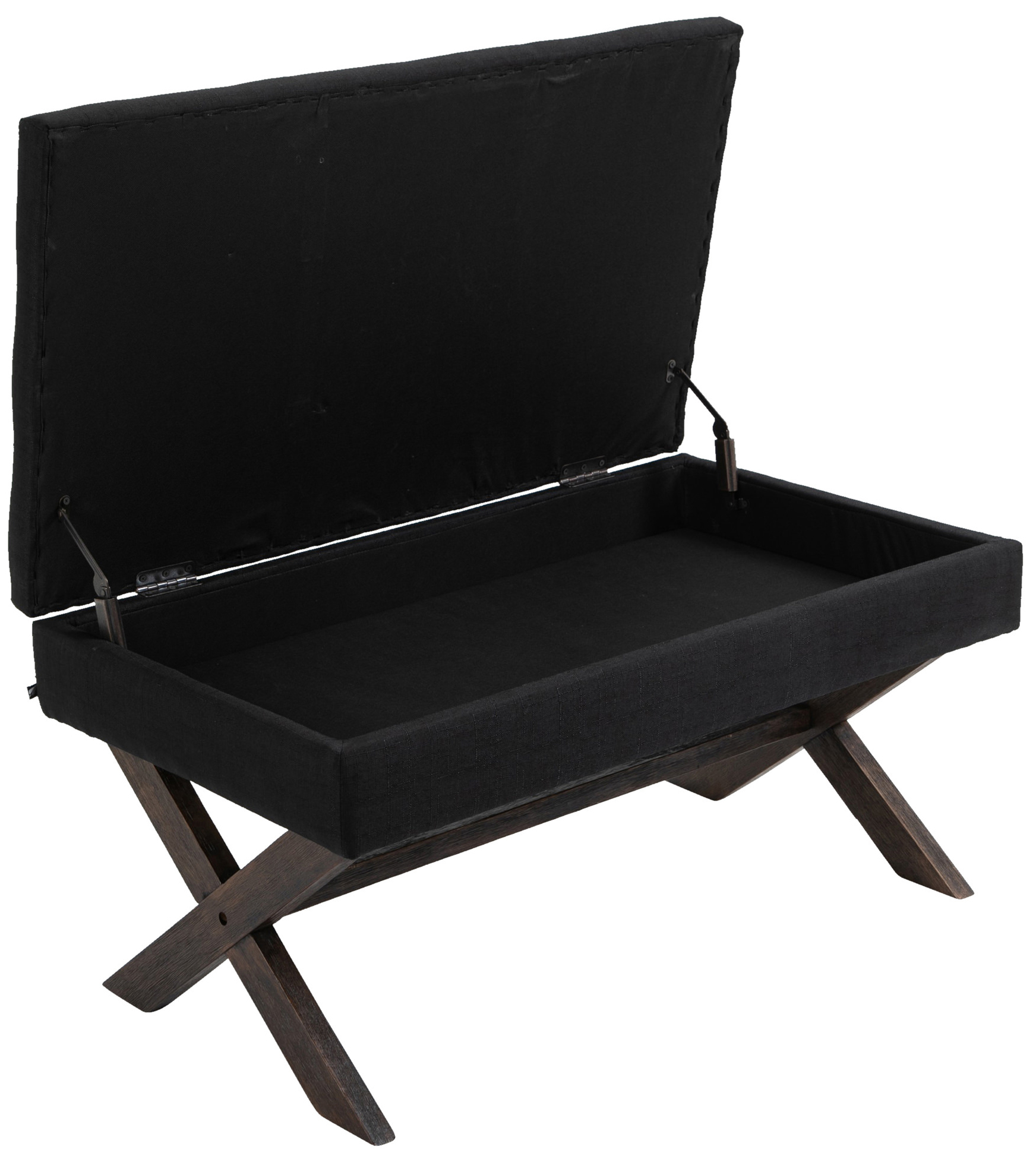 Banquette Namaro en Tissu avec espace de rangement Pieds Bois de caoutchouc