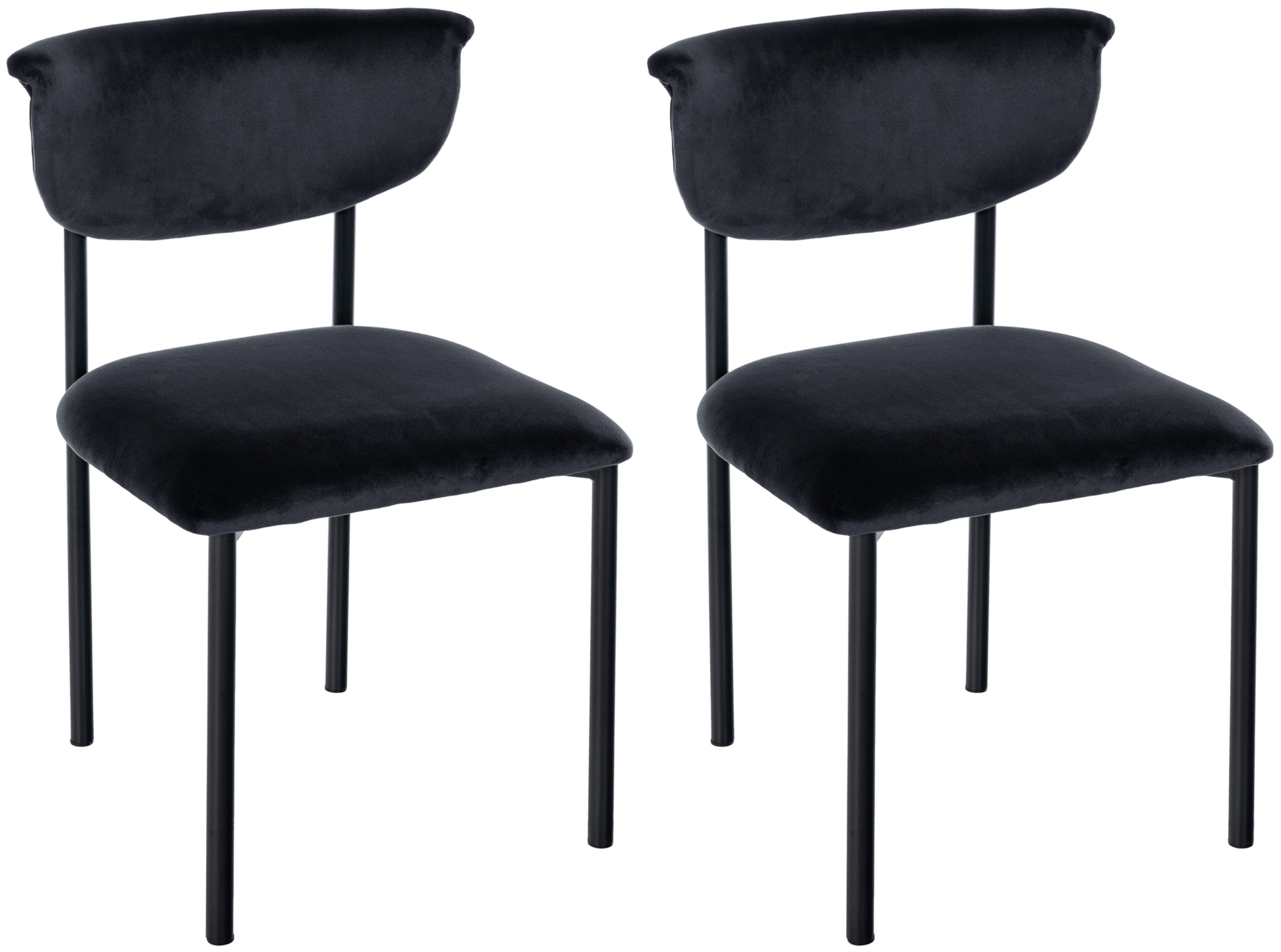 Lot de 2 chaises de salle à manger Gambell en velours