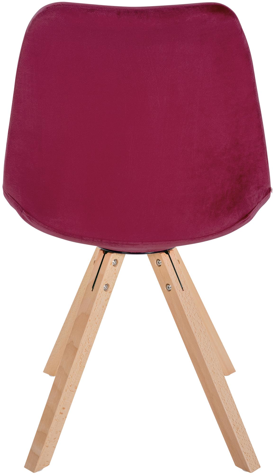 Lot de 4 chaises de salle à manger Sofia en velours Pieds en bois