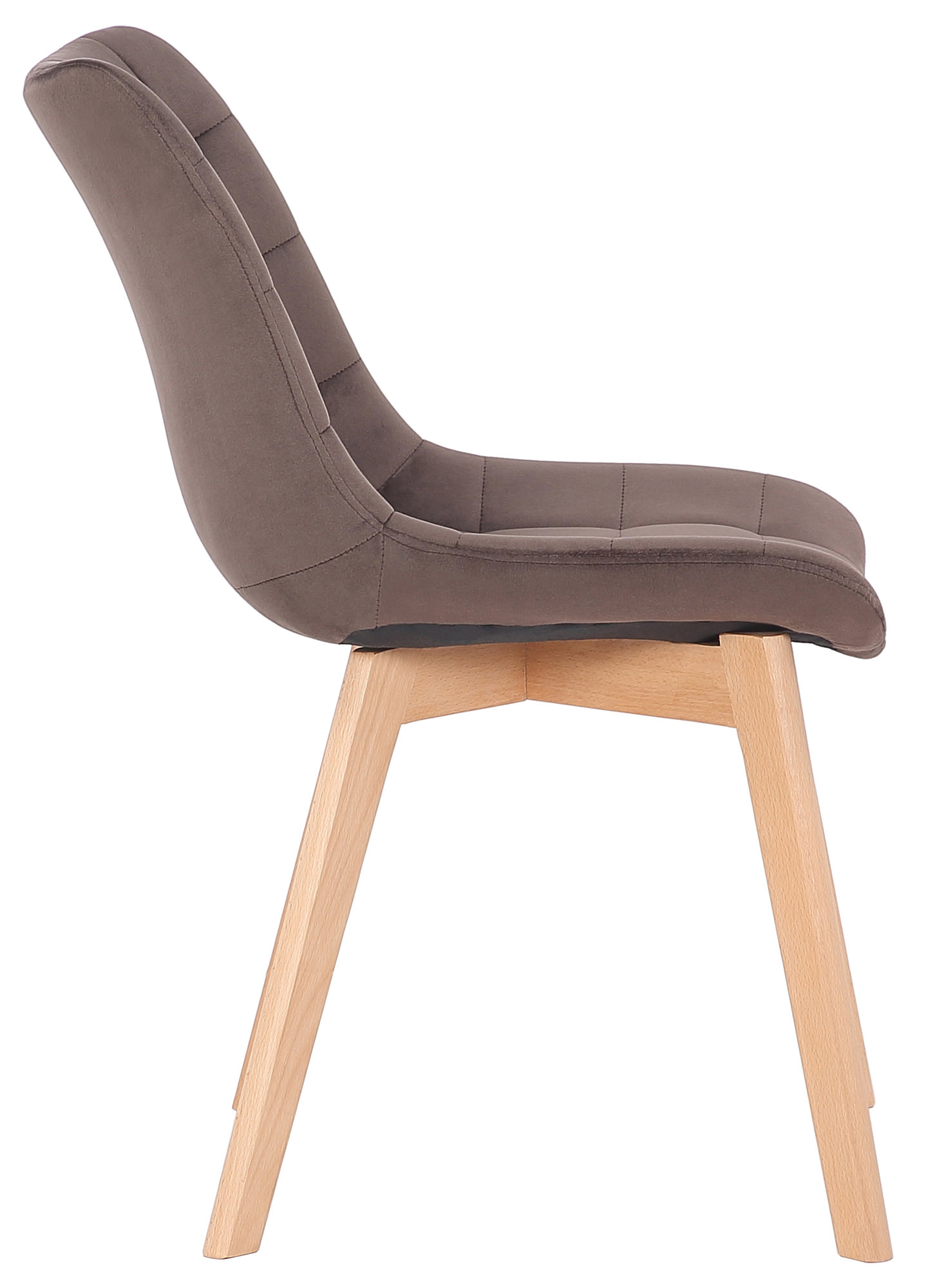 Chaise de salle à manger Passaic en velours avec pieds en Bois de hêtre