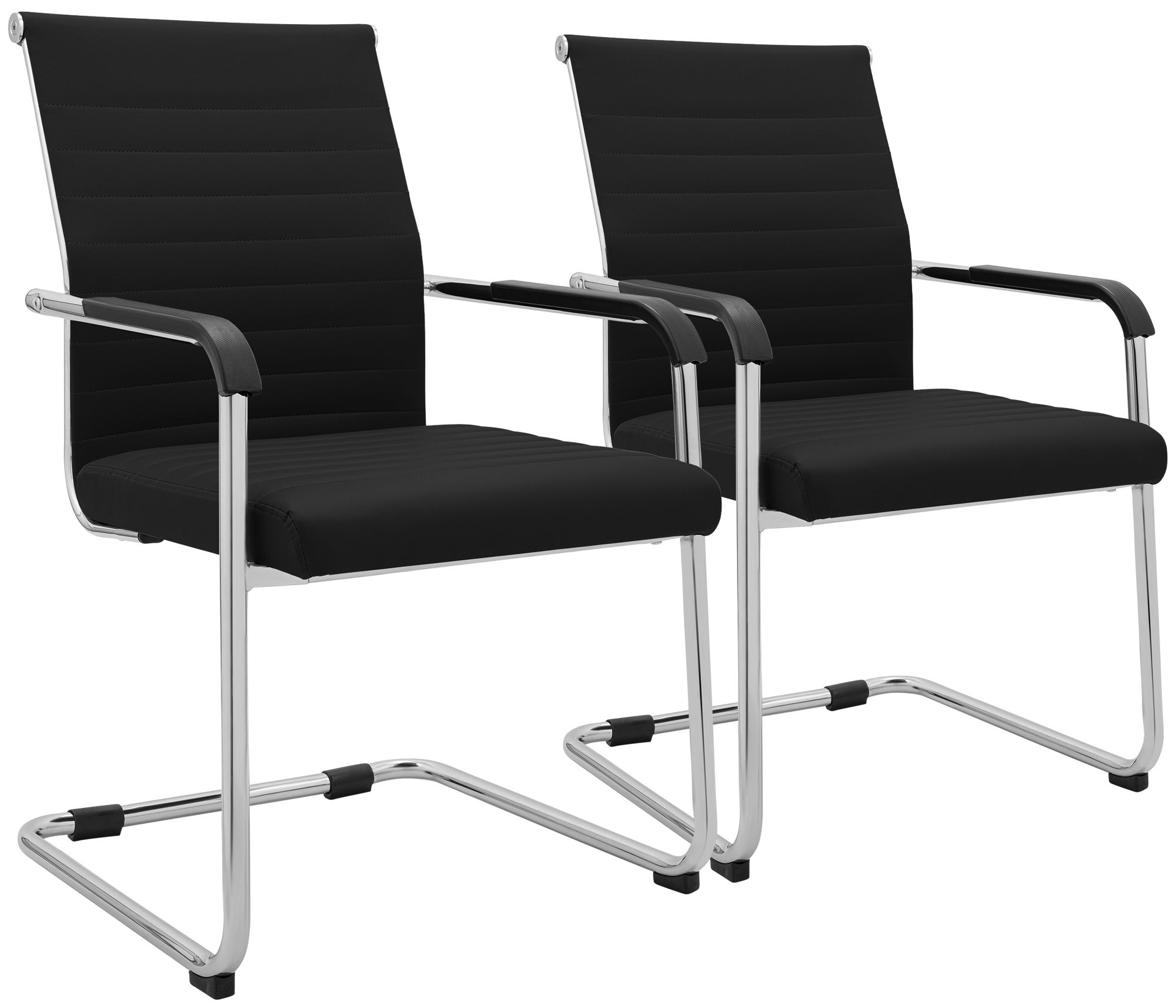 Lot de 2 chaises cantilever Hakon, aspect cuir