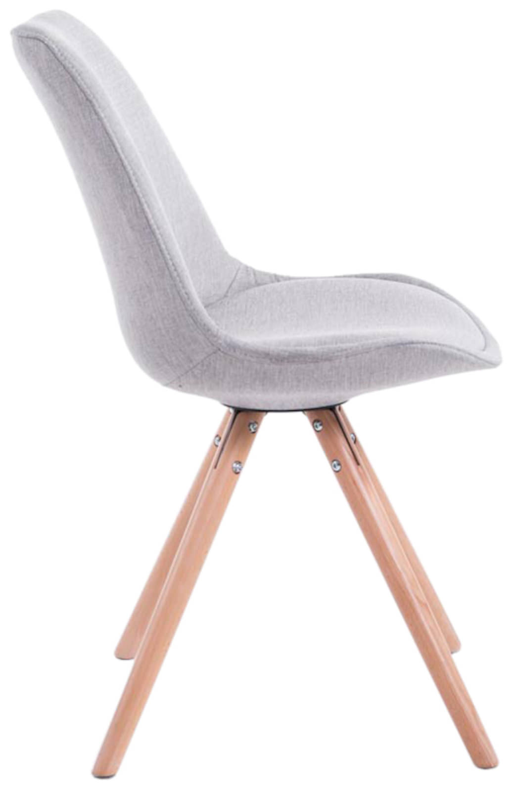 Lot de 4 Chaises de salle à manger Toulouse Tissu Pieds ronds bois