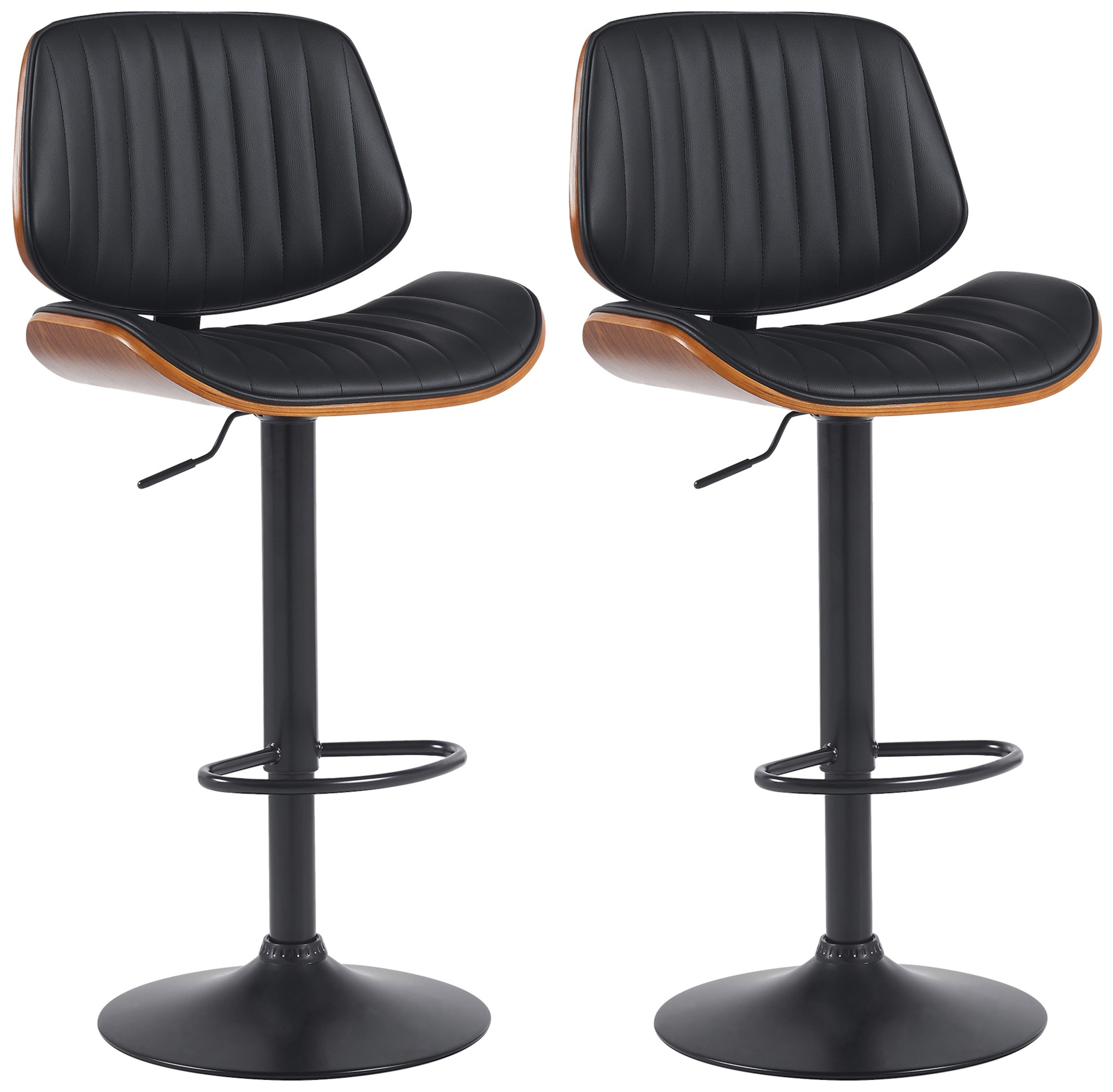 Lot de 2 tabourets de bar Clawson en similicuir