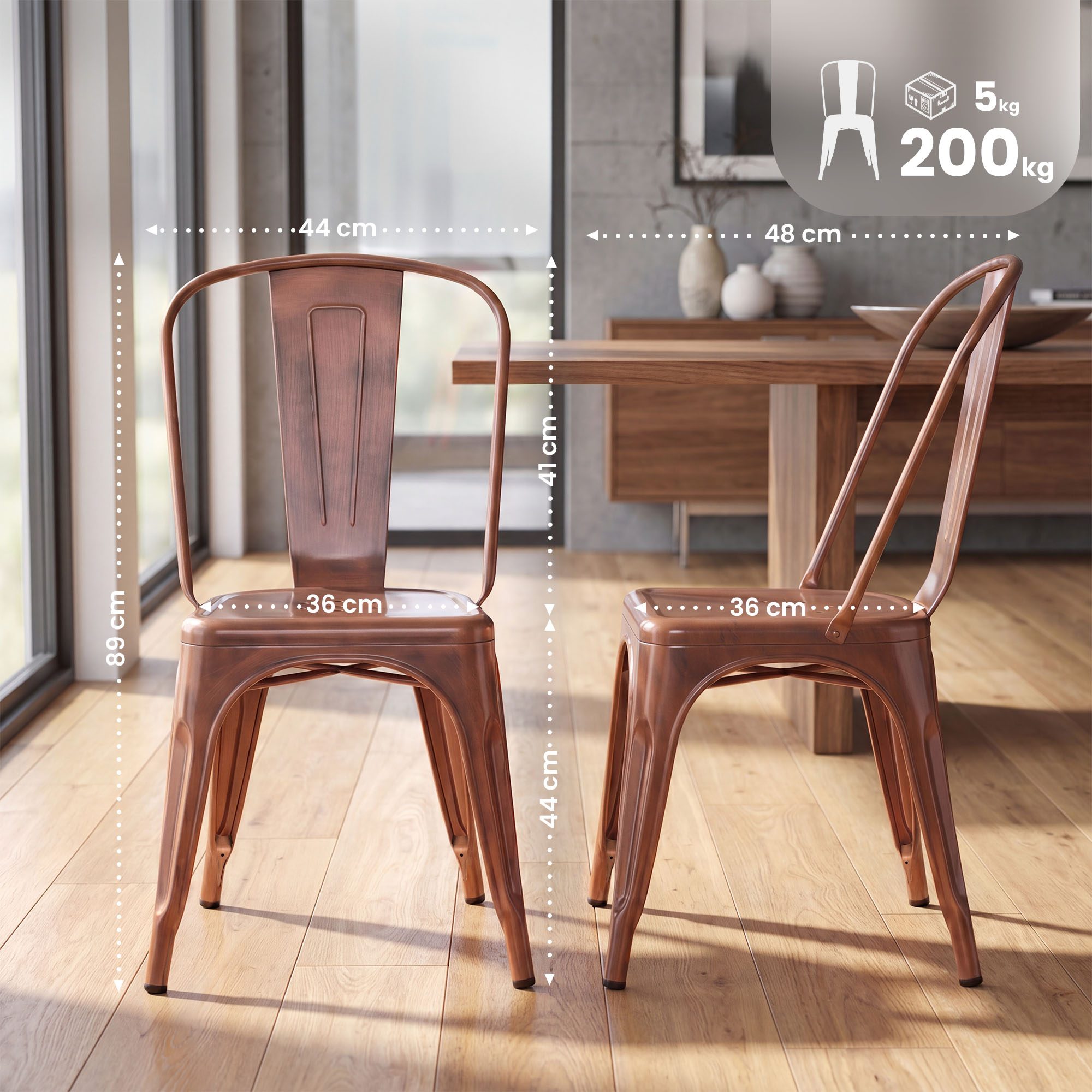 Lot de 4 chaises empilables Benedikt