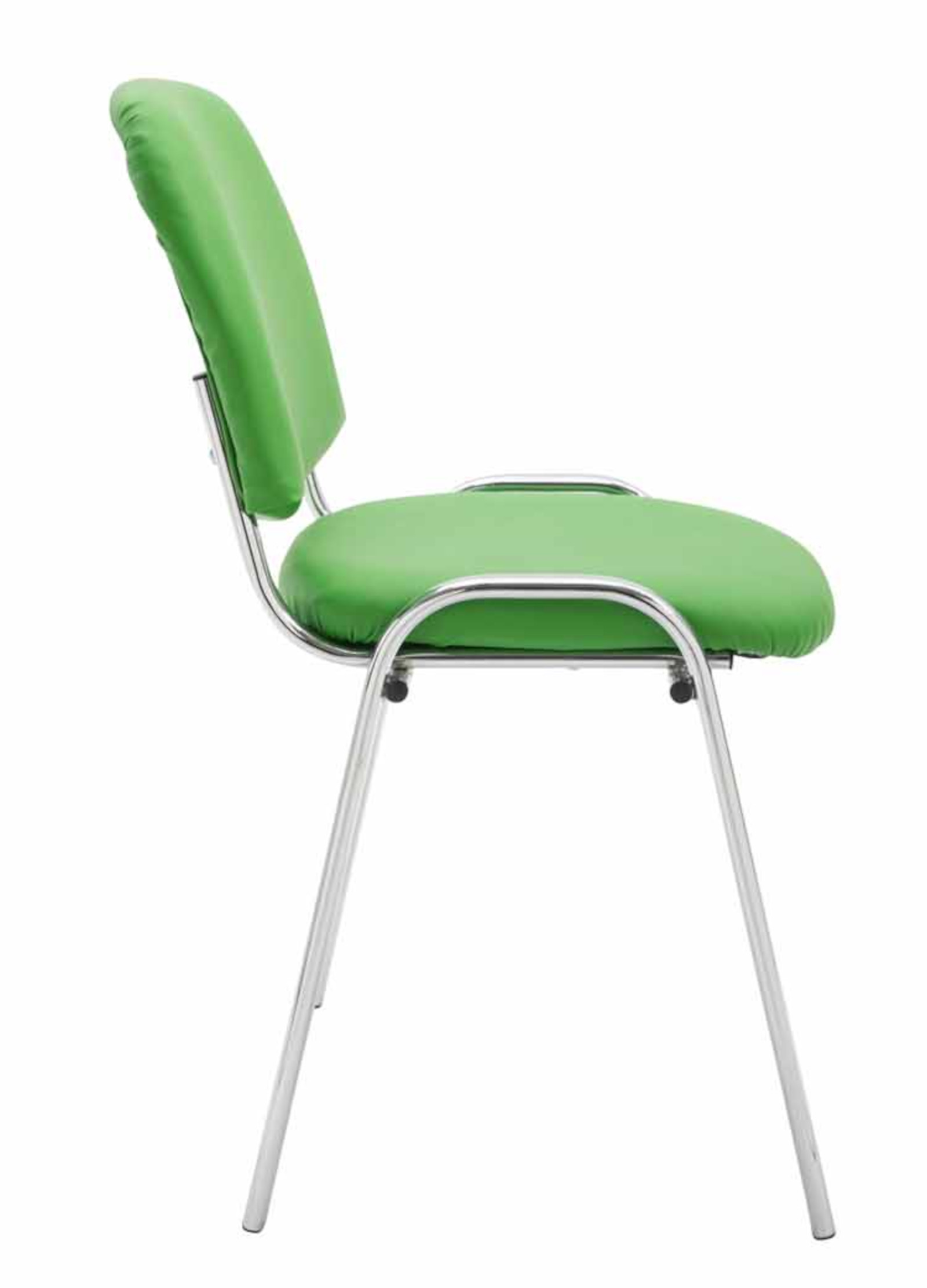 Lot de 4 Chaises de visiteur Ken en similicuir et pieds en métal chromé